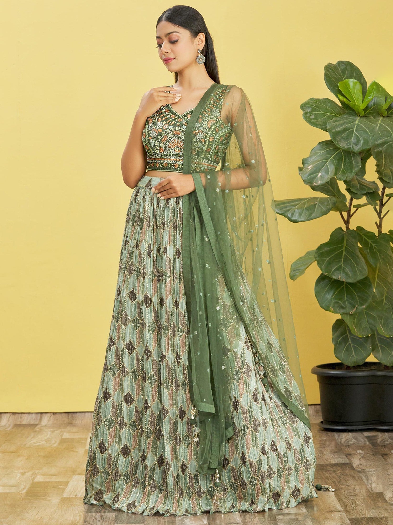 Kavya Kusum Organza Mandakini Blossom Lehengha Choli