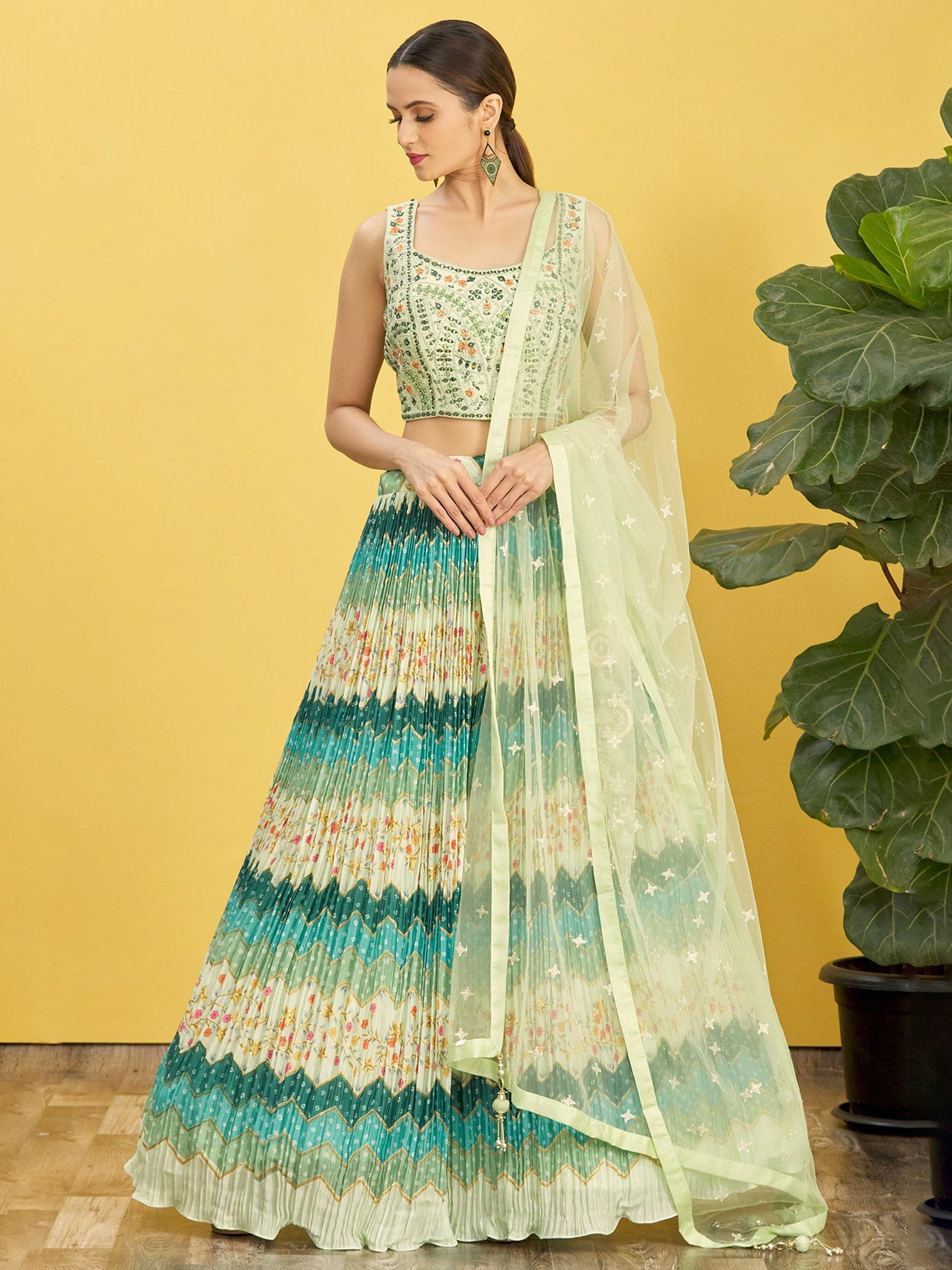 Amrita Sparsh Chinon Embellished Threaded Lehengha Choli