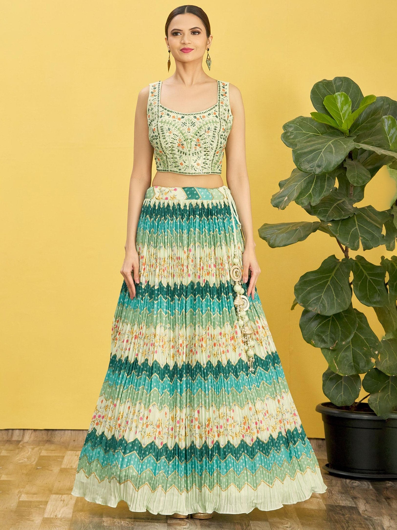Amrita Sparsh Chinon Embellished Threaded Lehengha Choli