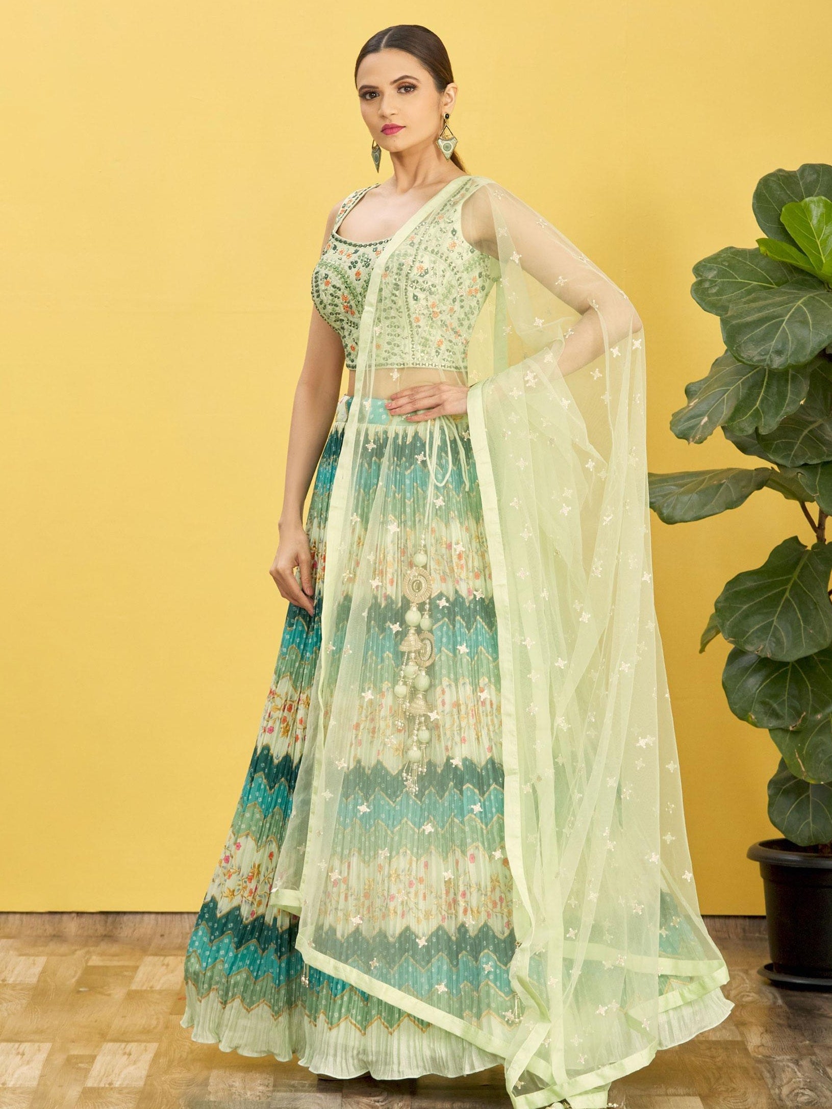 Amrita Sparsh Chinon Embellished Threaded Lehengha Choli