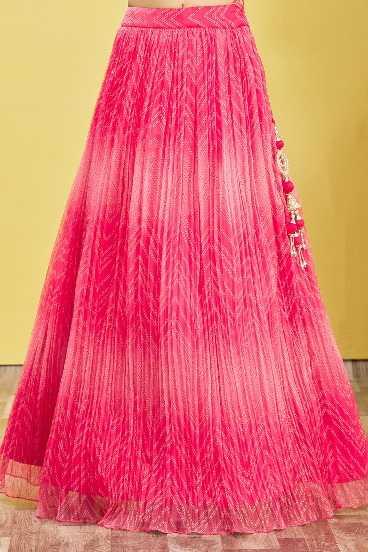 Niharika's Nirmala Organza Floral  Intricate Thread Lehengha Choli