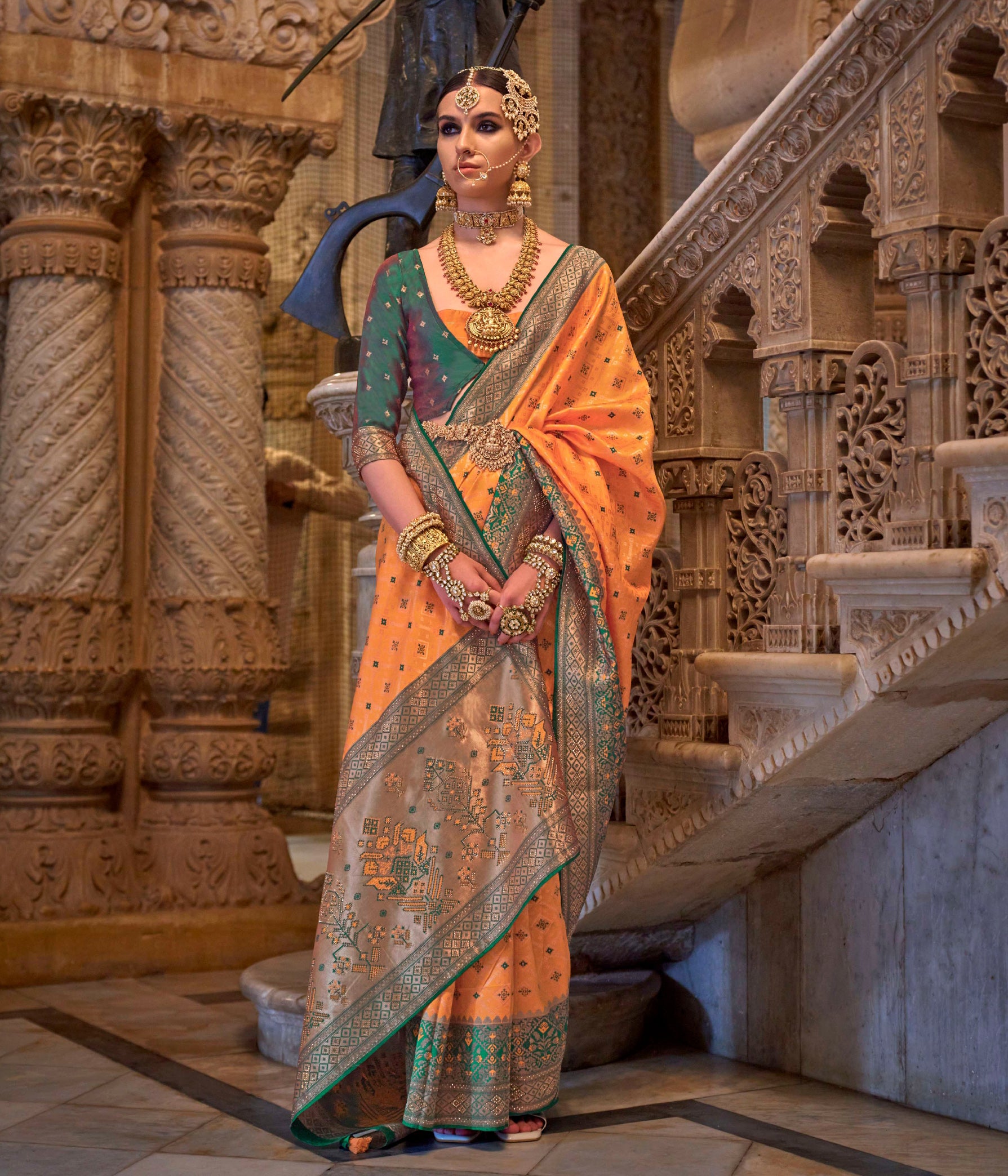 Rajmahal Rangoli Banarasi Silk Saree