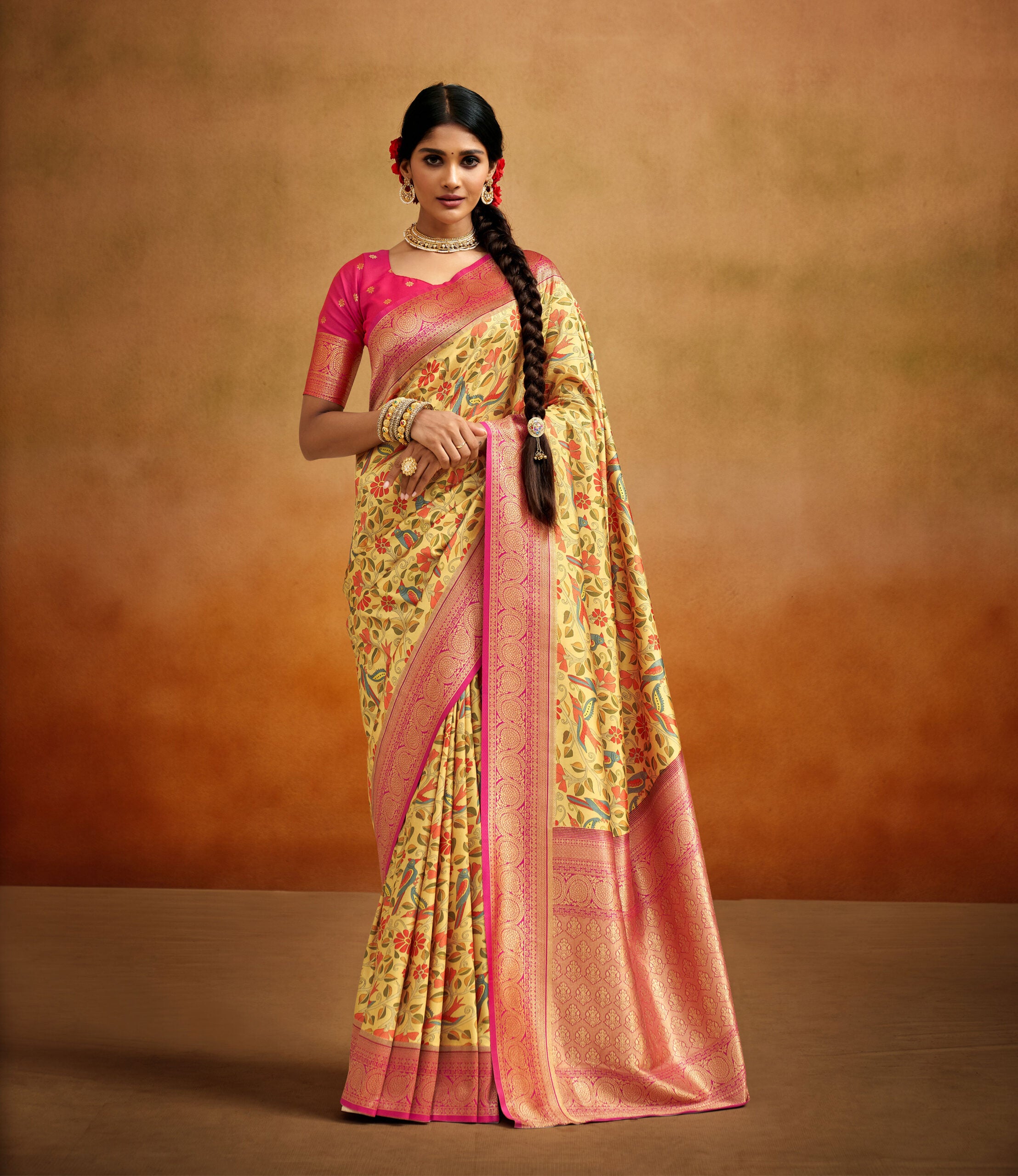 Rangarang Ragini Kalamkari Banarasi Silk sarees