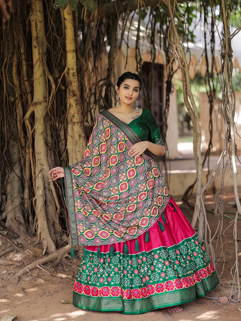 Prakriti Vandan Divine Green Symphony Traditional Dola Silk Lehenga with Exquisite Foil Embroidery