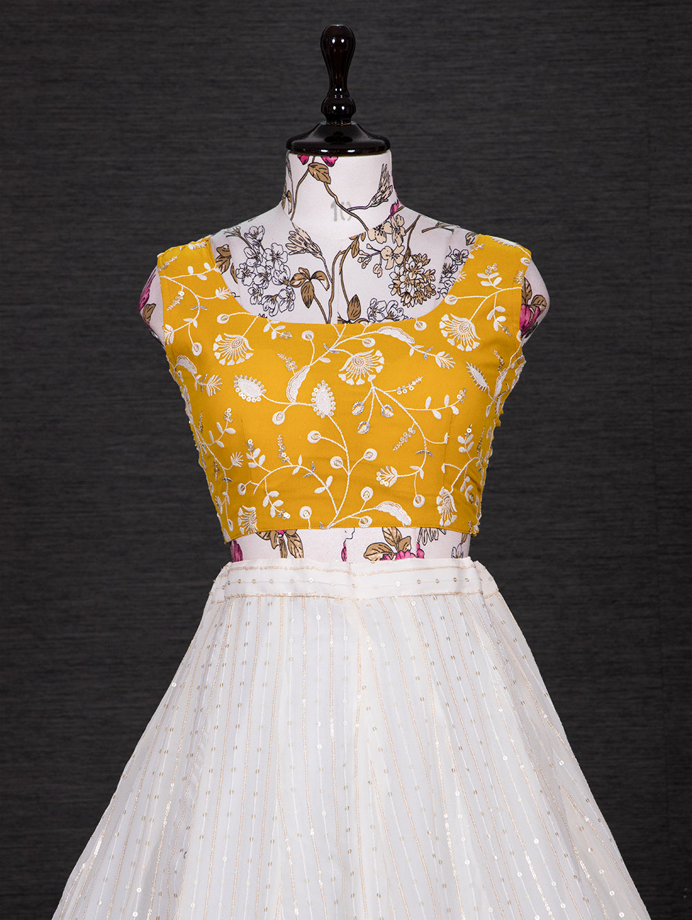 Gleaming Gold Threads Haldi Special Yellow Thread Embroidery and Sequin Lehenga Choli