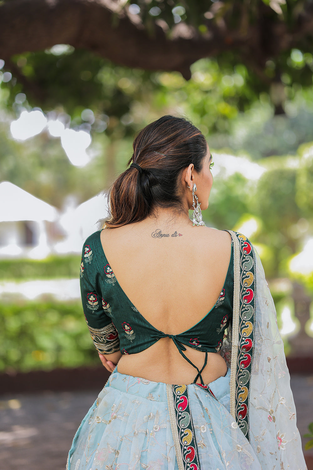 Heavenly Hues Light Blue Embroidered Organza Lehenga Choli