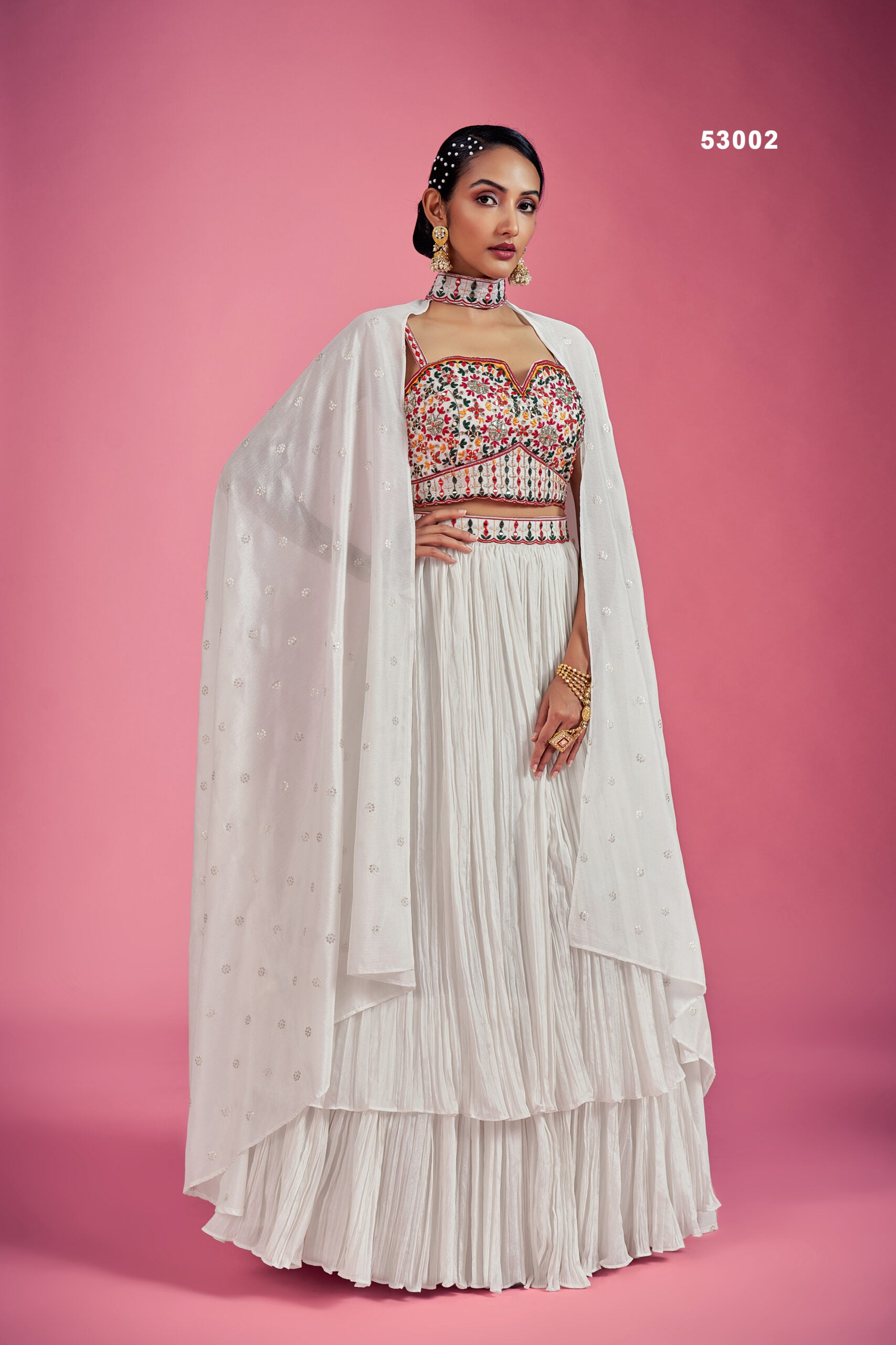 Zardosi Dream White Miror Lehengha  Choli