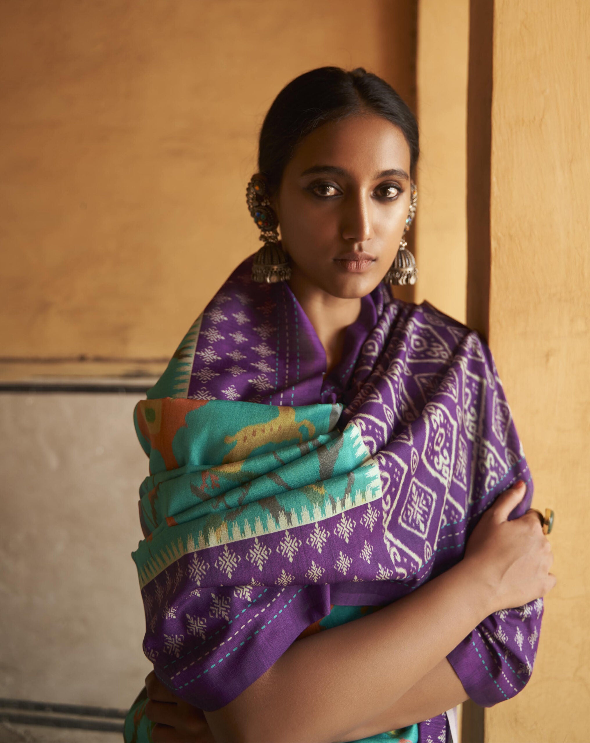 Pallavachhavika Ikkat Resham Saree