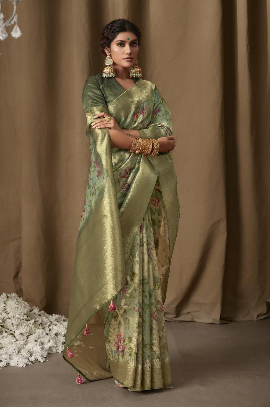 Nabanita Green Dream Silk Saree