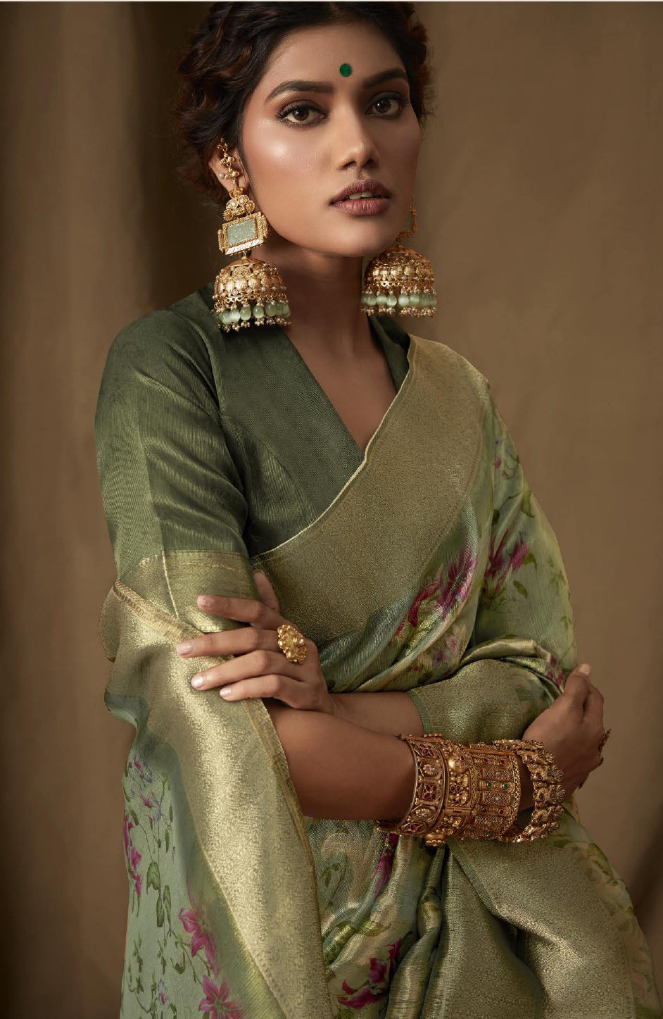 Nabanita Green Dream Silk Saree