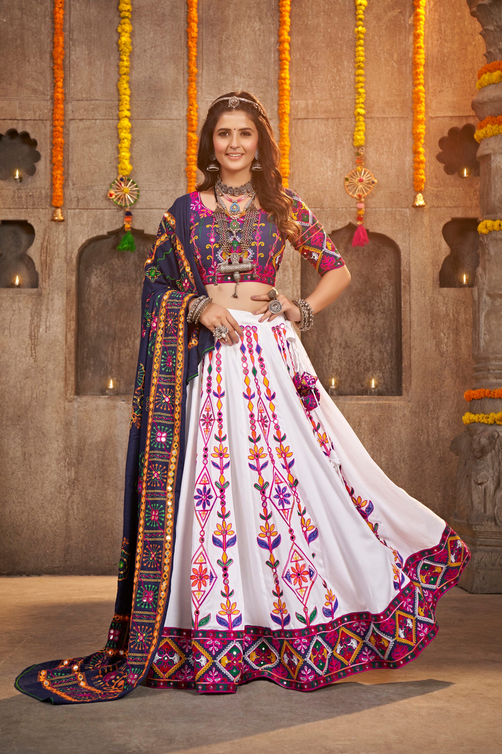 Swarnim Aabhushan Navratri Lehenga Choli