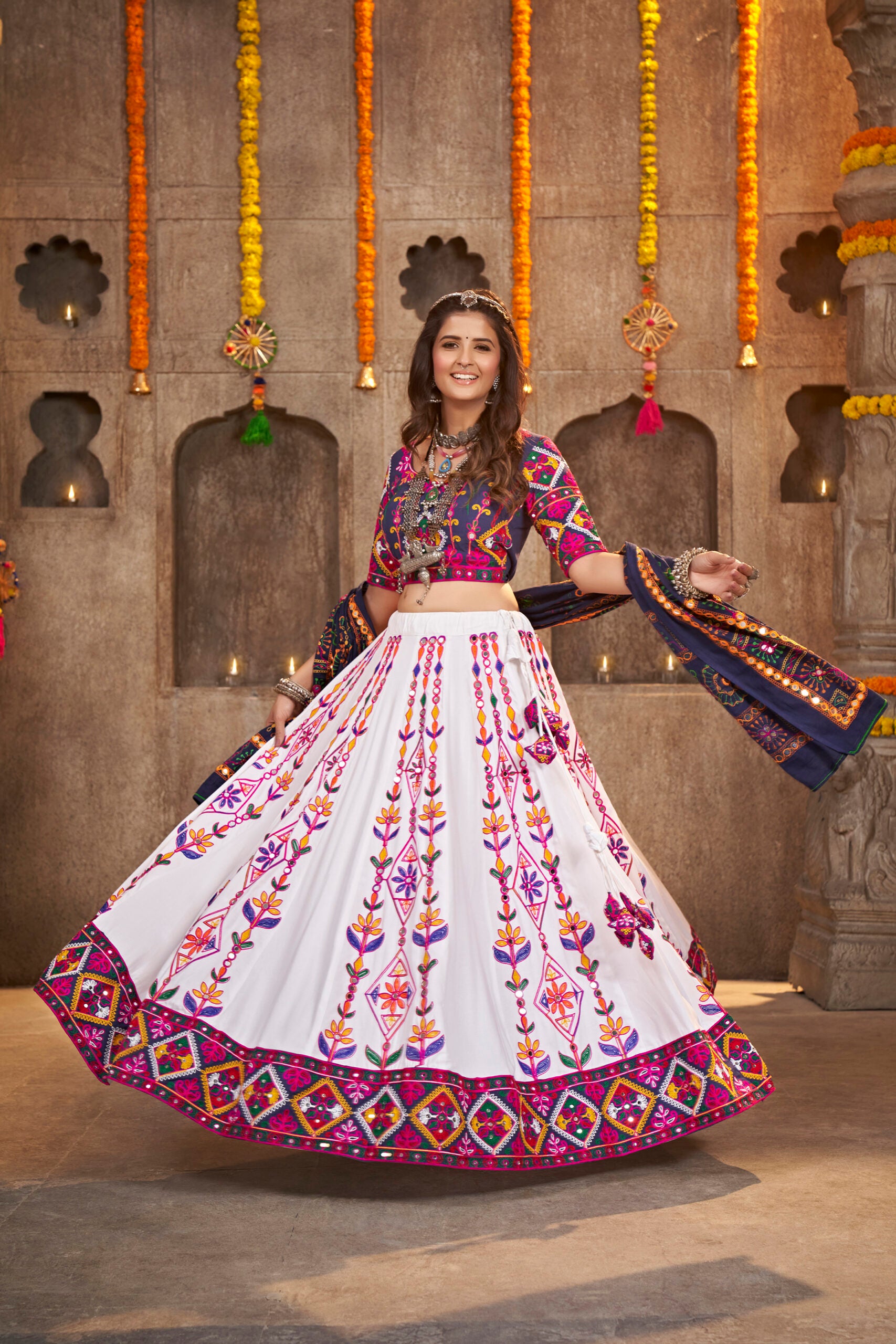 Swarnim Aabhushan Navratri Lehenga Choli