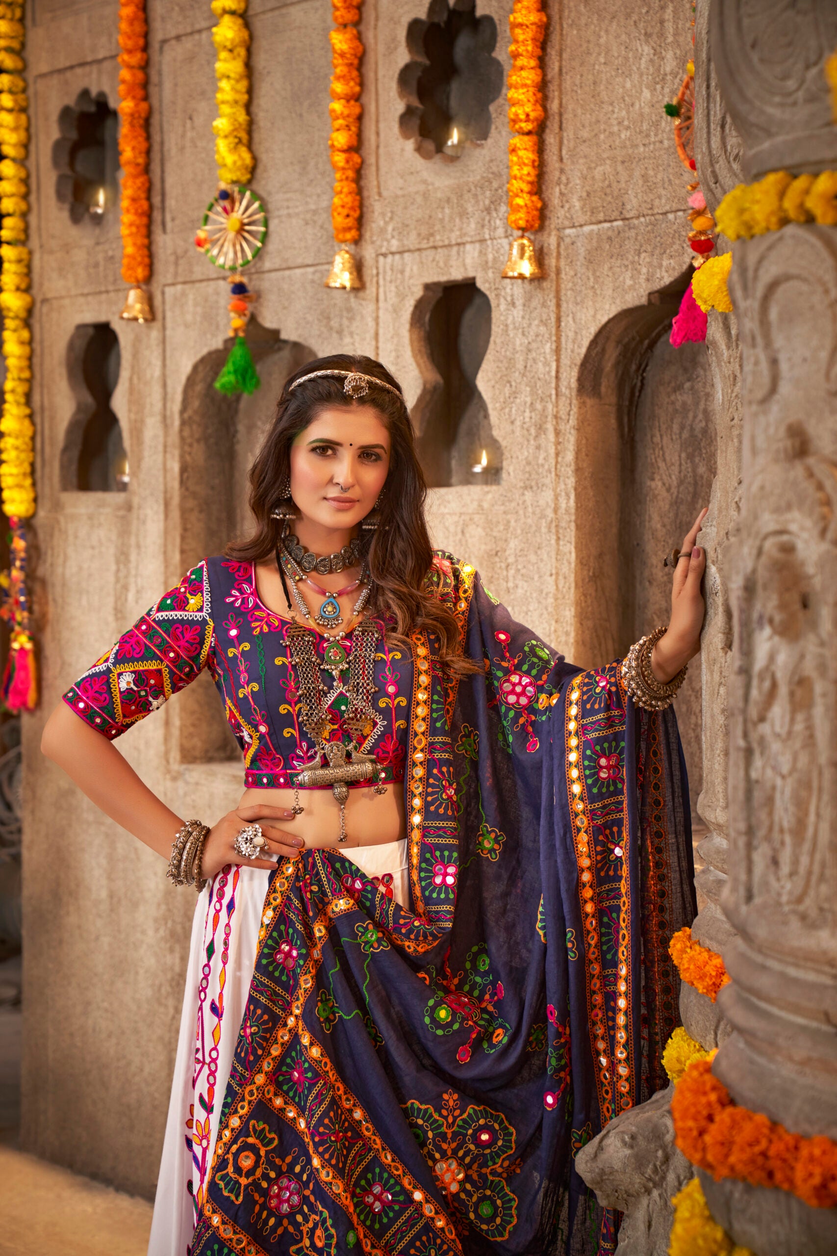 Swarnim Aabhushan Navratri Lehenga Choli