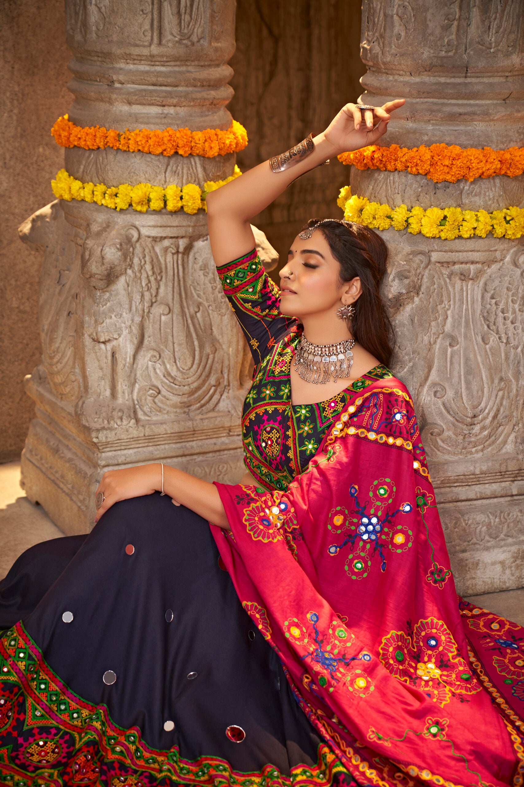 Aakash Aabha Mirror Embellished Lehenga Choli