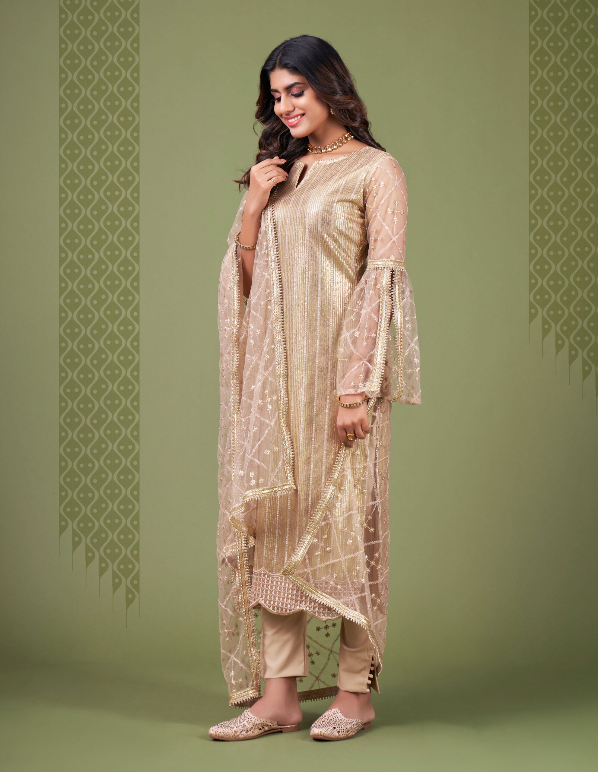 Zehra Beige Butterfly Salwar Kameez
