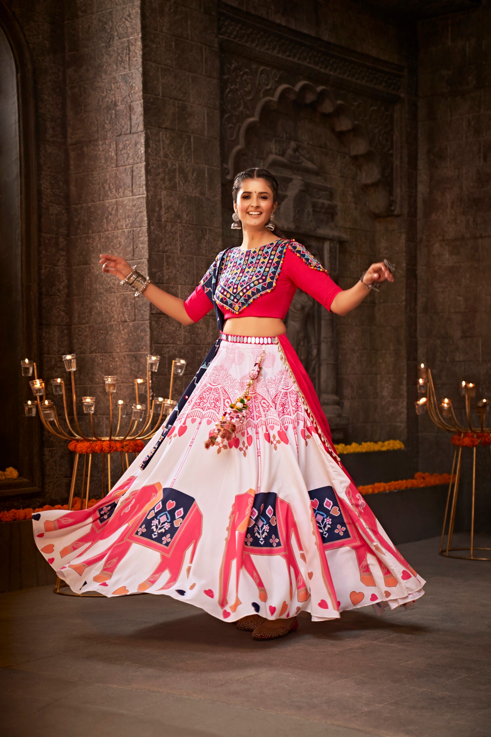 Gujarati Gajri Gaurav Trellis Lehenga Choli