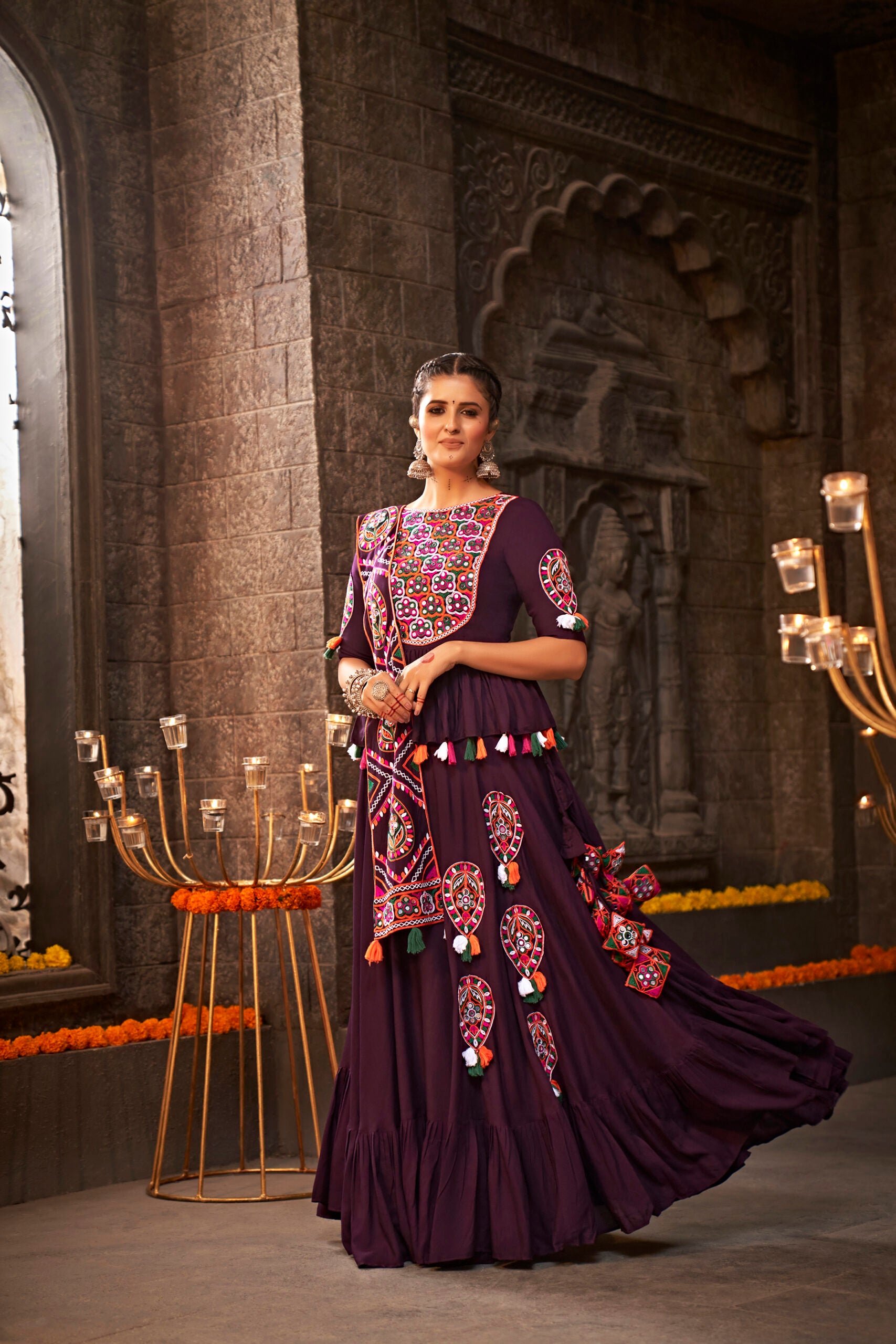 Samudra Samarpan Rayon Trellis Lehenga Choli