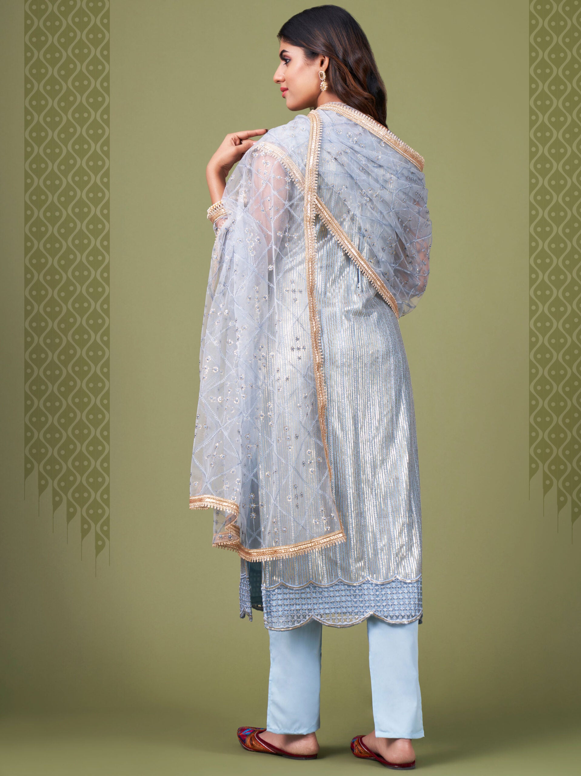 Zehra Sky Blue Butterfly Salwar Kameez