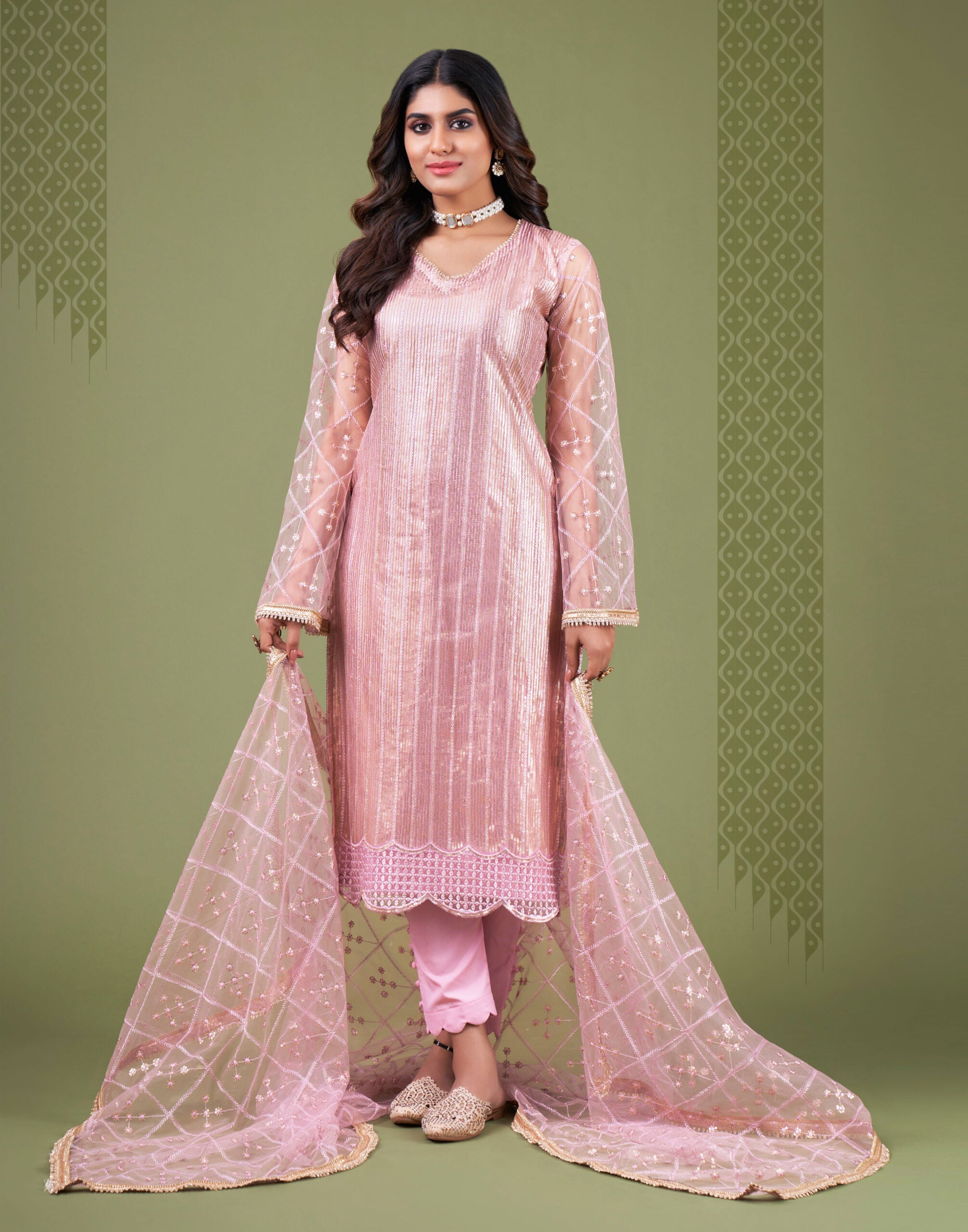 Zehra Onion Pink Butterfly Salwar Kameez