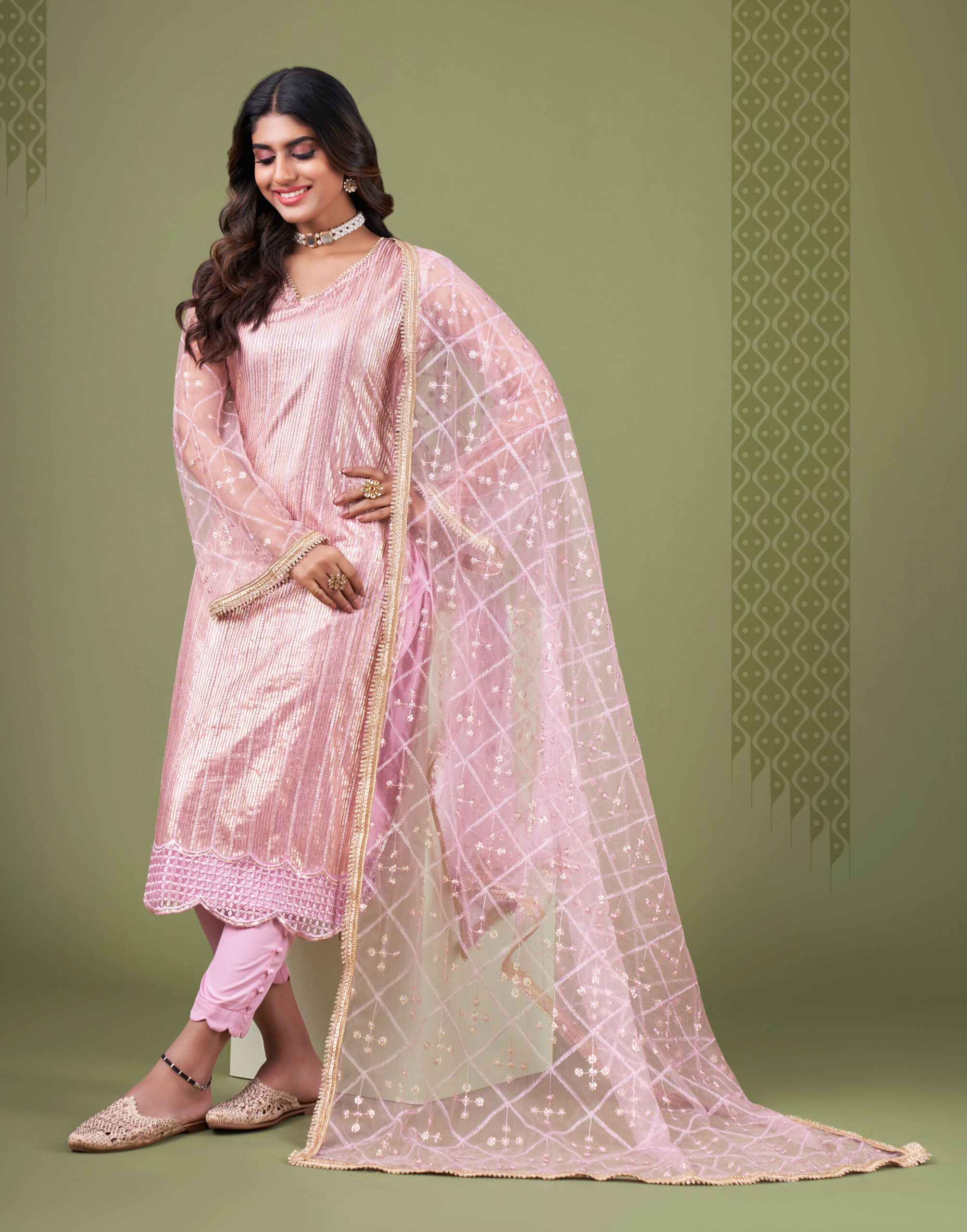 Zehra Onion Pink Butterfly Salwar Kameez