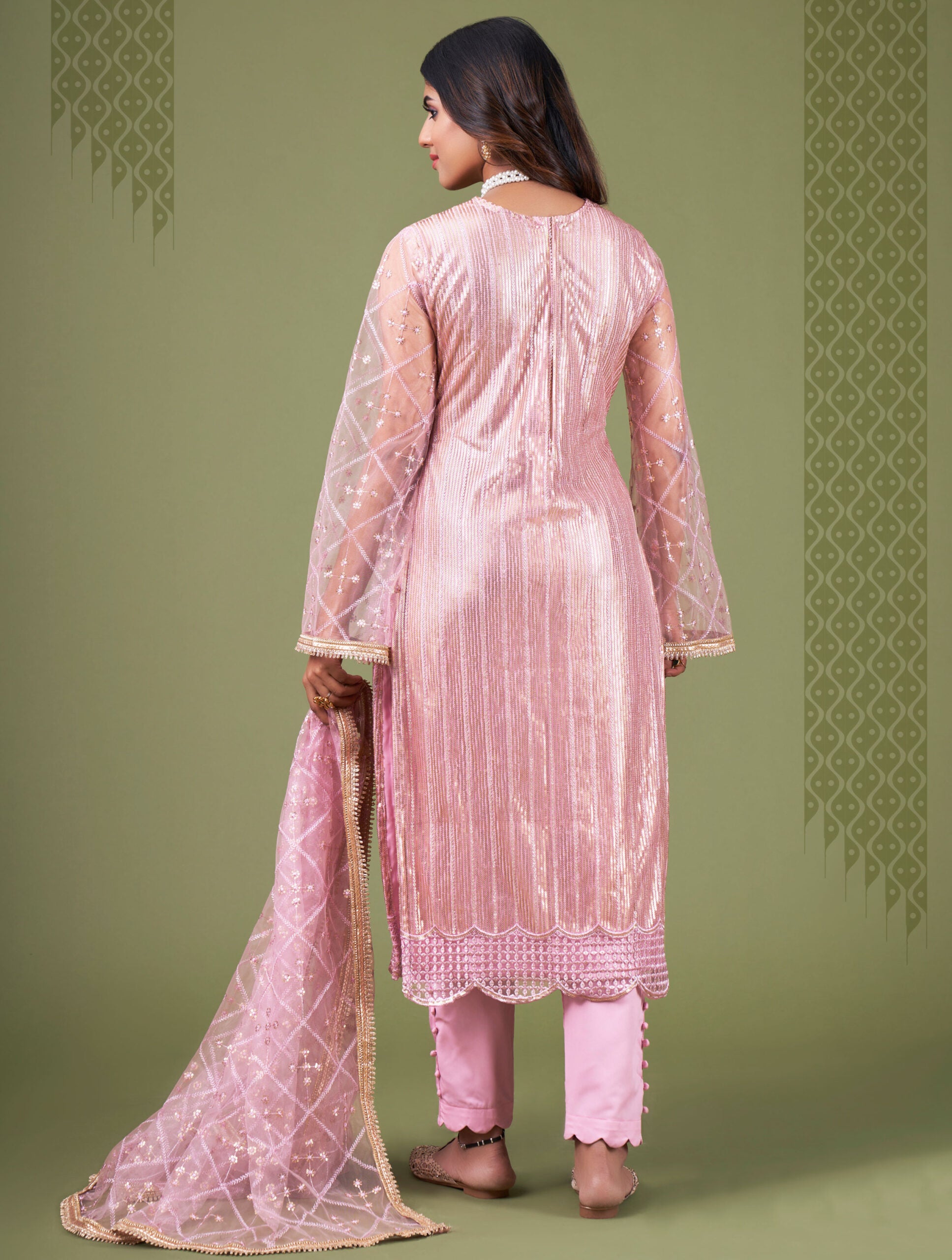 Zehra Onion Pink Butterfly Salwar Kameez