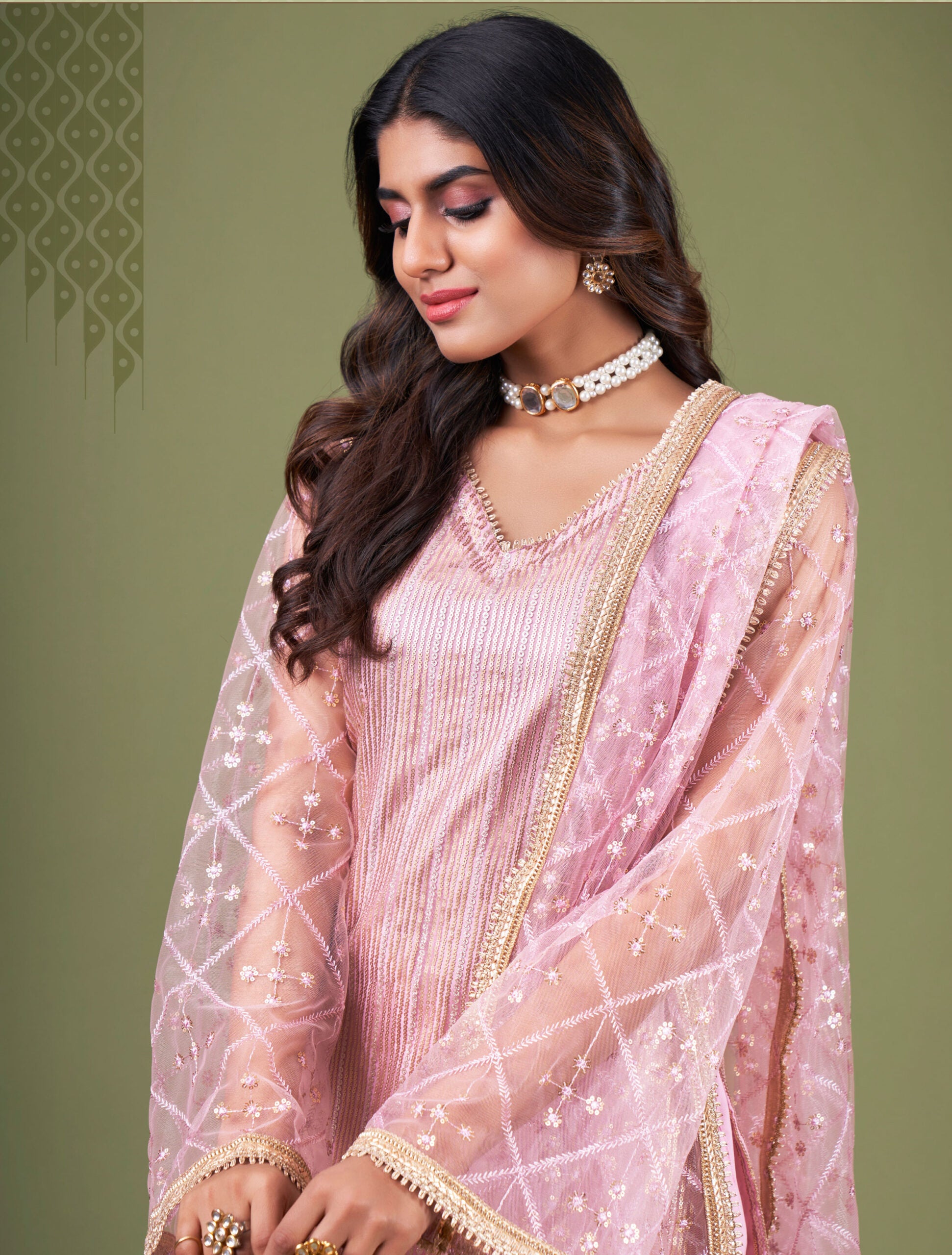 Zehra Onion Pink Butterfly Salwar Kameez
