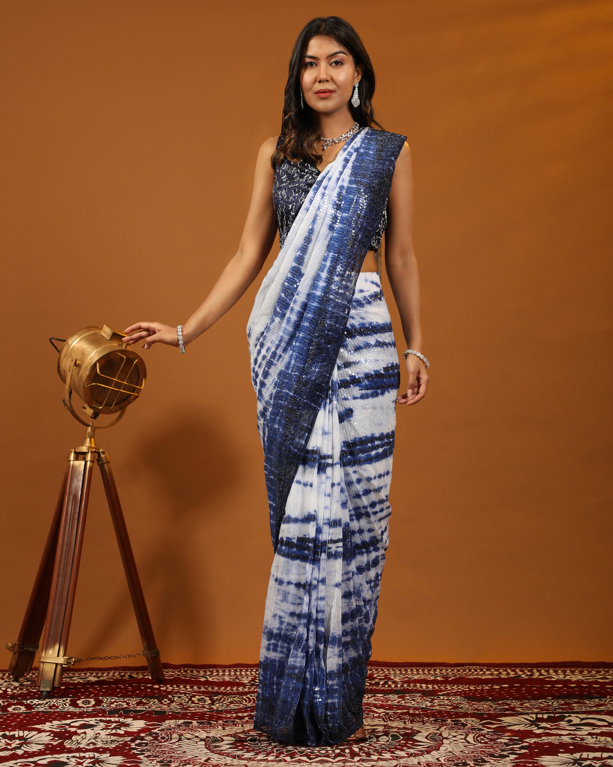 Topaz Temptation Moti Work Saree