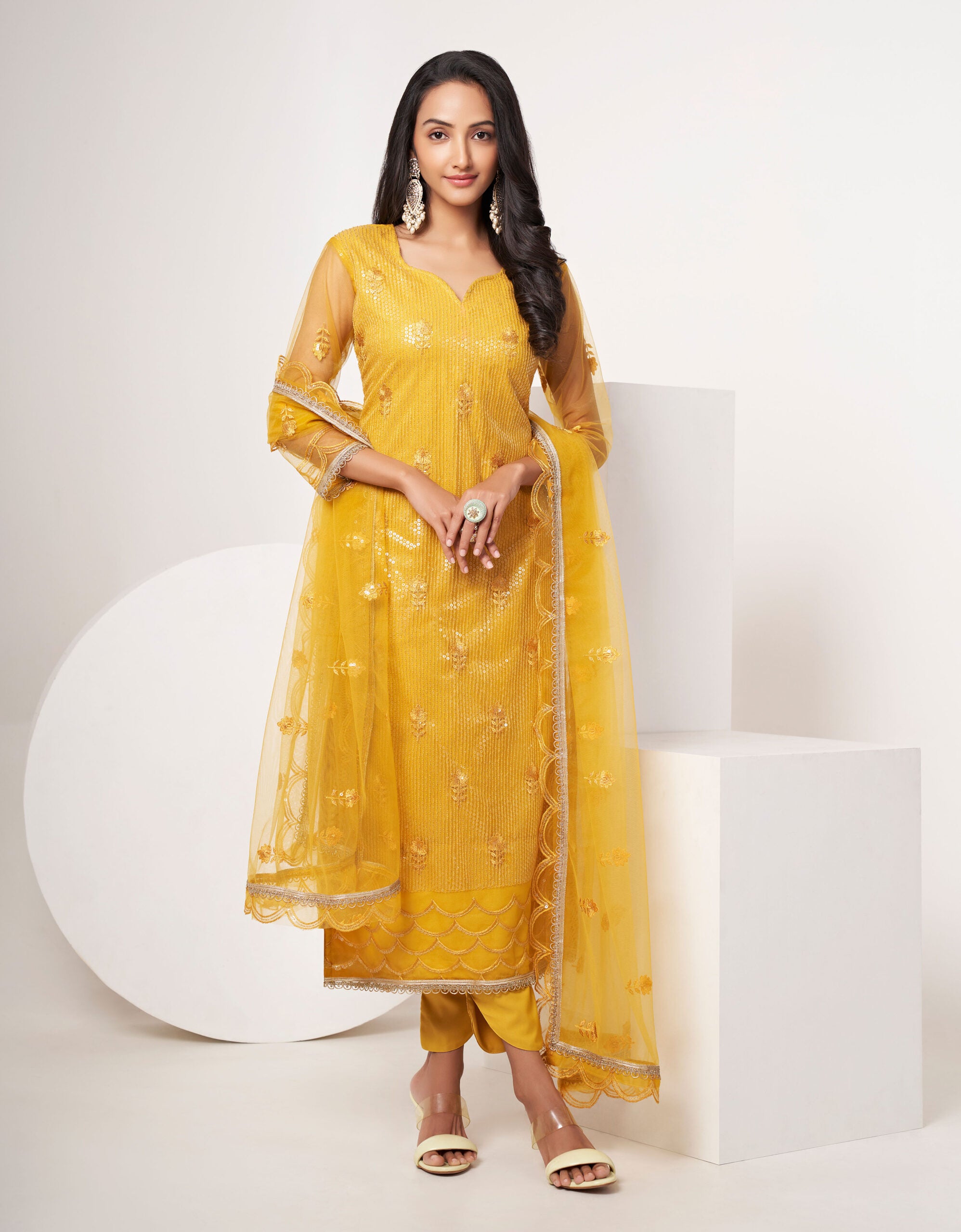 Amraya Yellow Butterfly Salwar Kameez