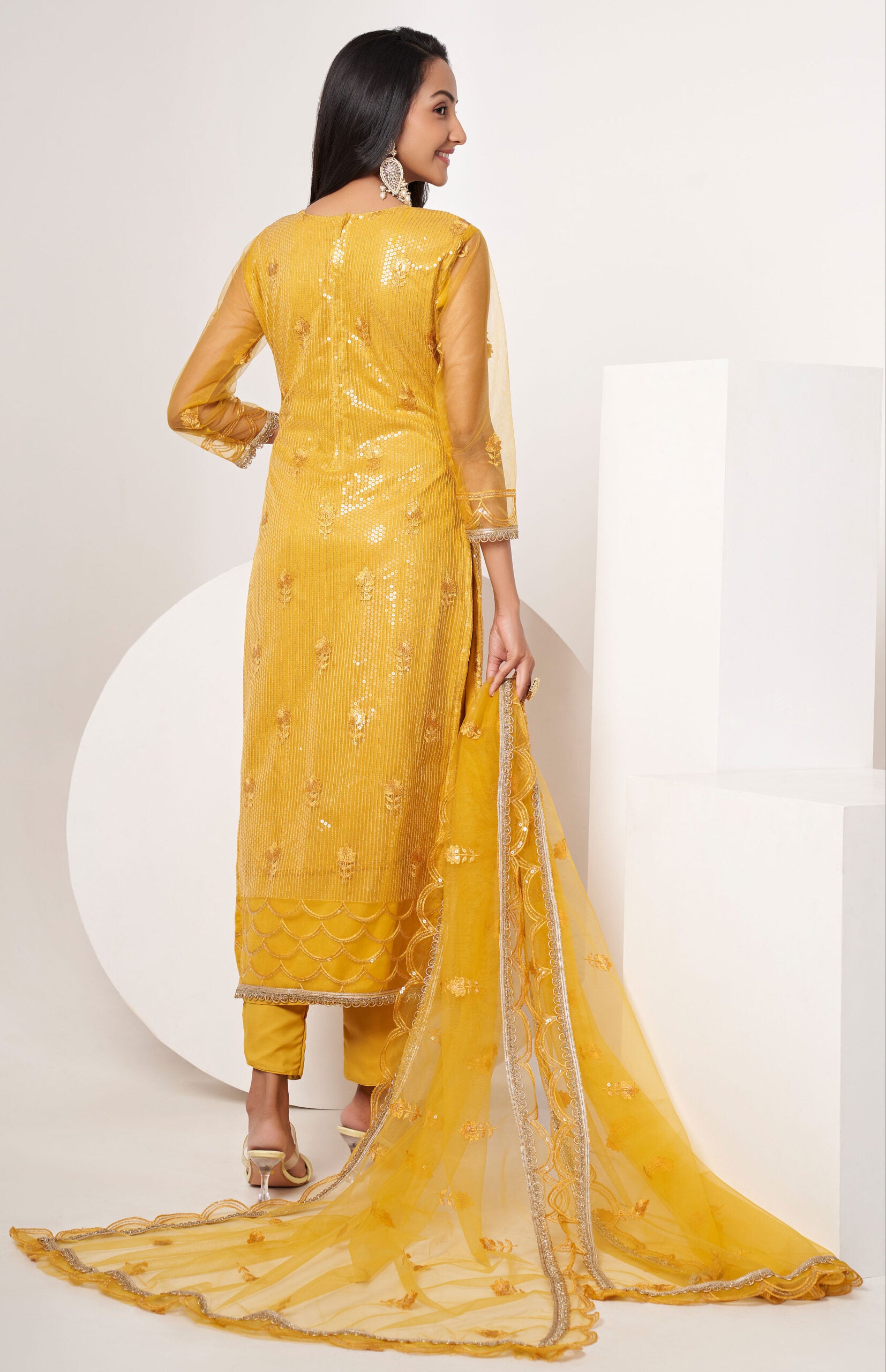Amraya Yellow Butterfly Salwar Kameez