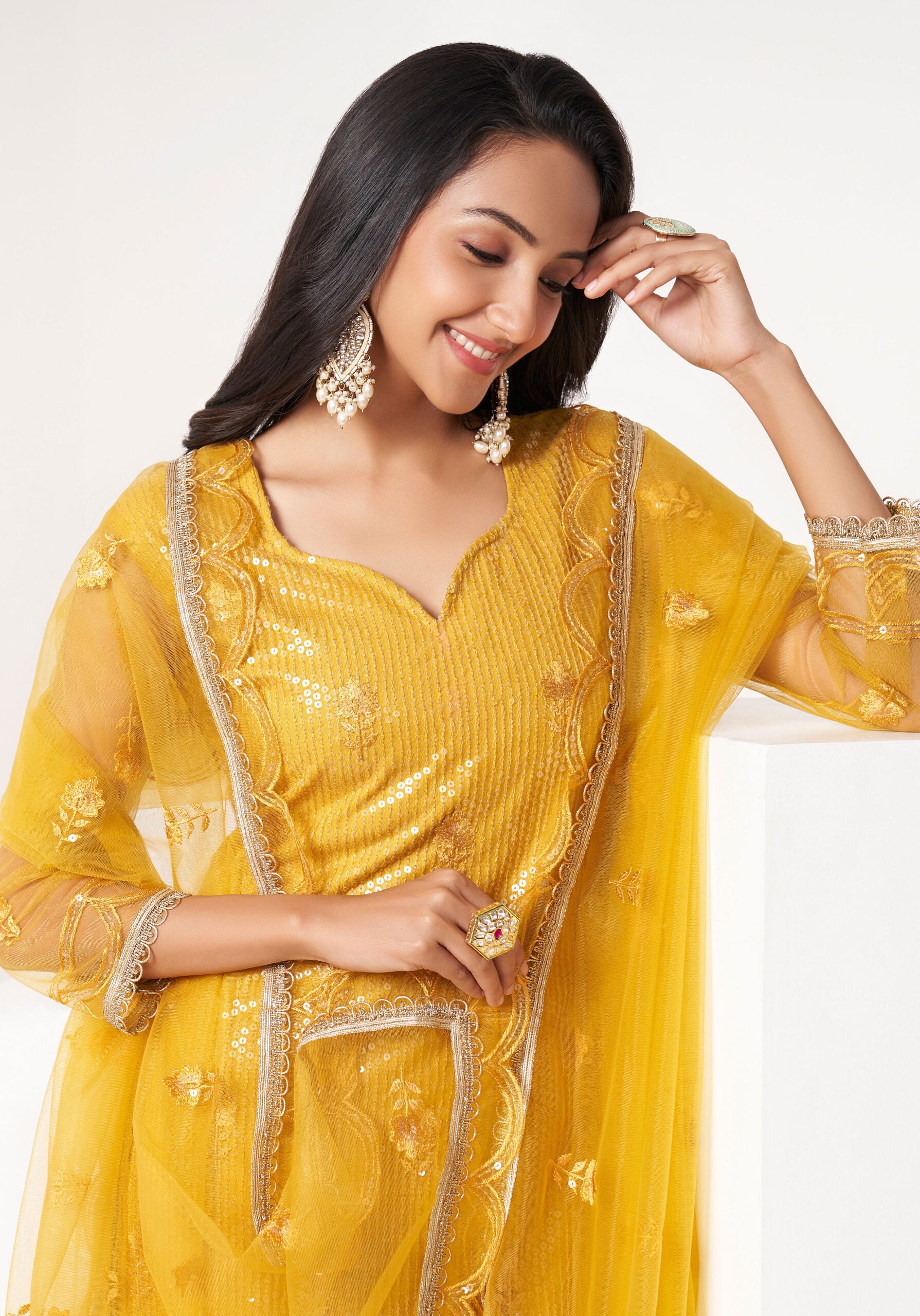 Amraya Yellow Butterfly Salwar Kameez