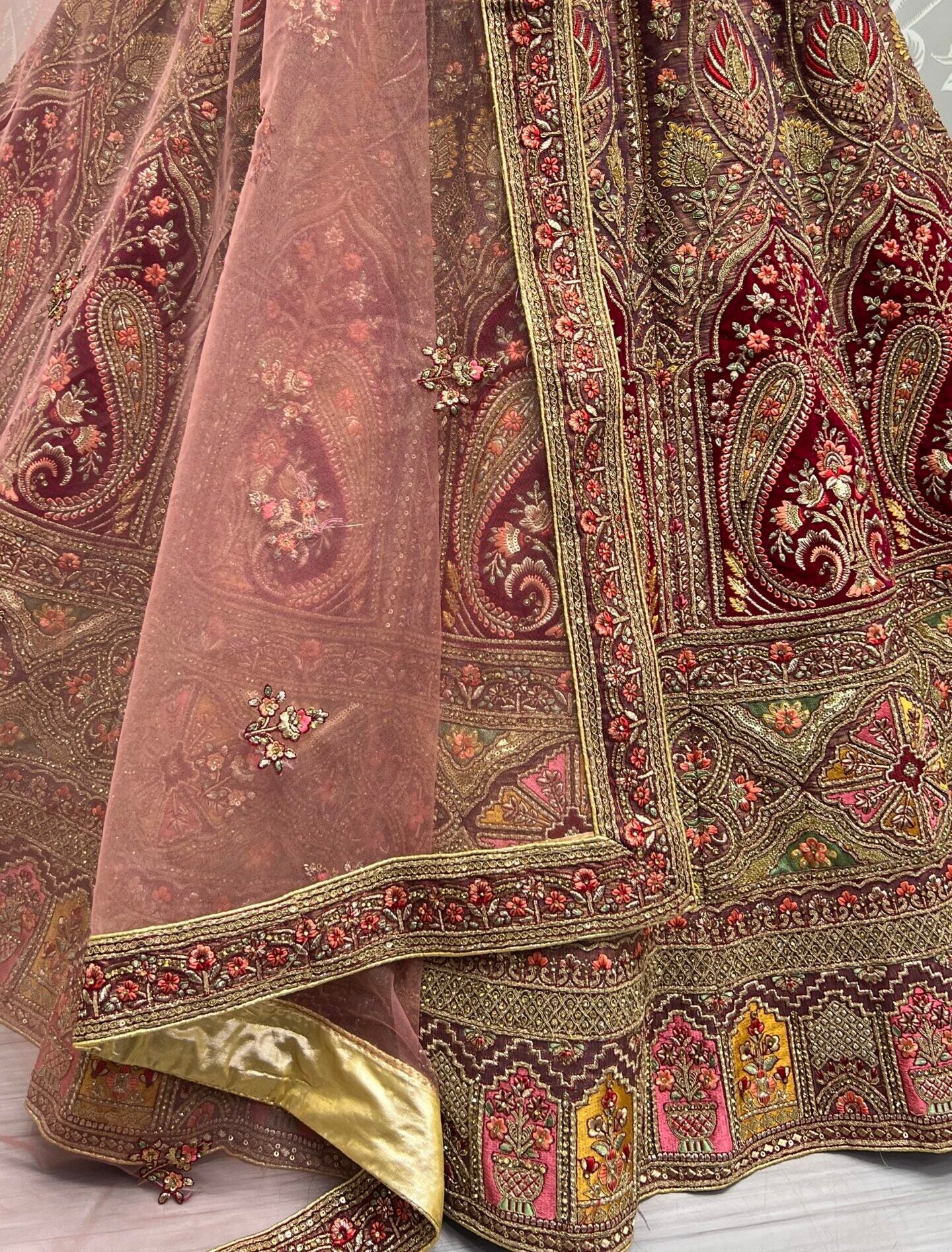 Threaded Treasures Multi Thread and Dori Embroidery Bridal Lehenga Choli