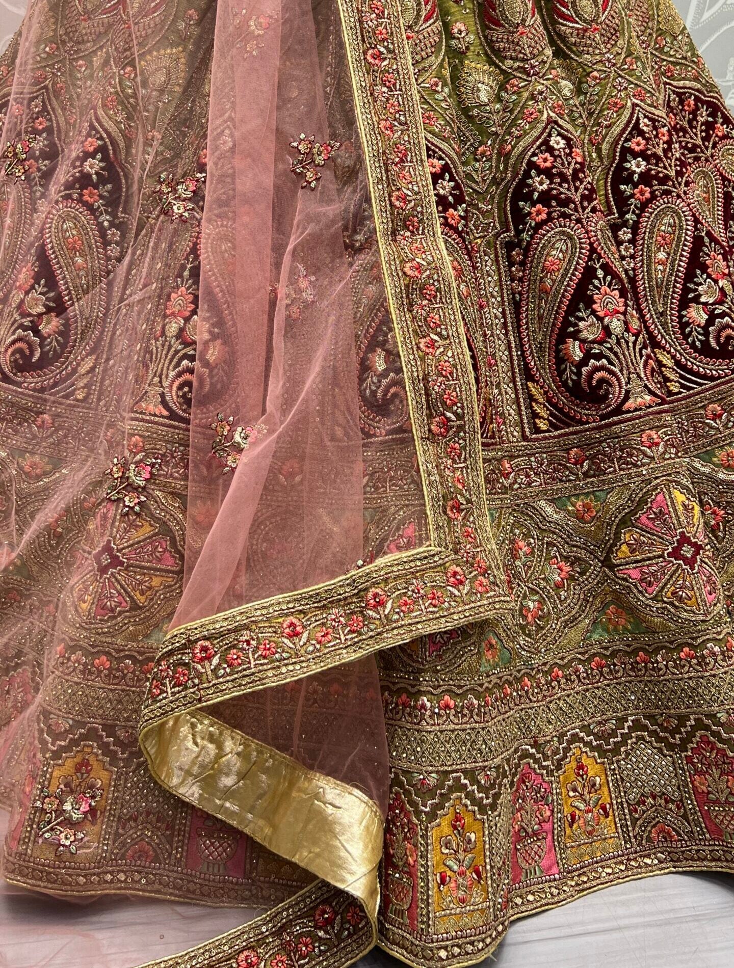 Diamond Delight Sequence and Dori Embroidery Bridal Lehenga Choli