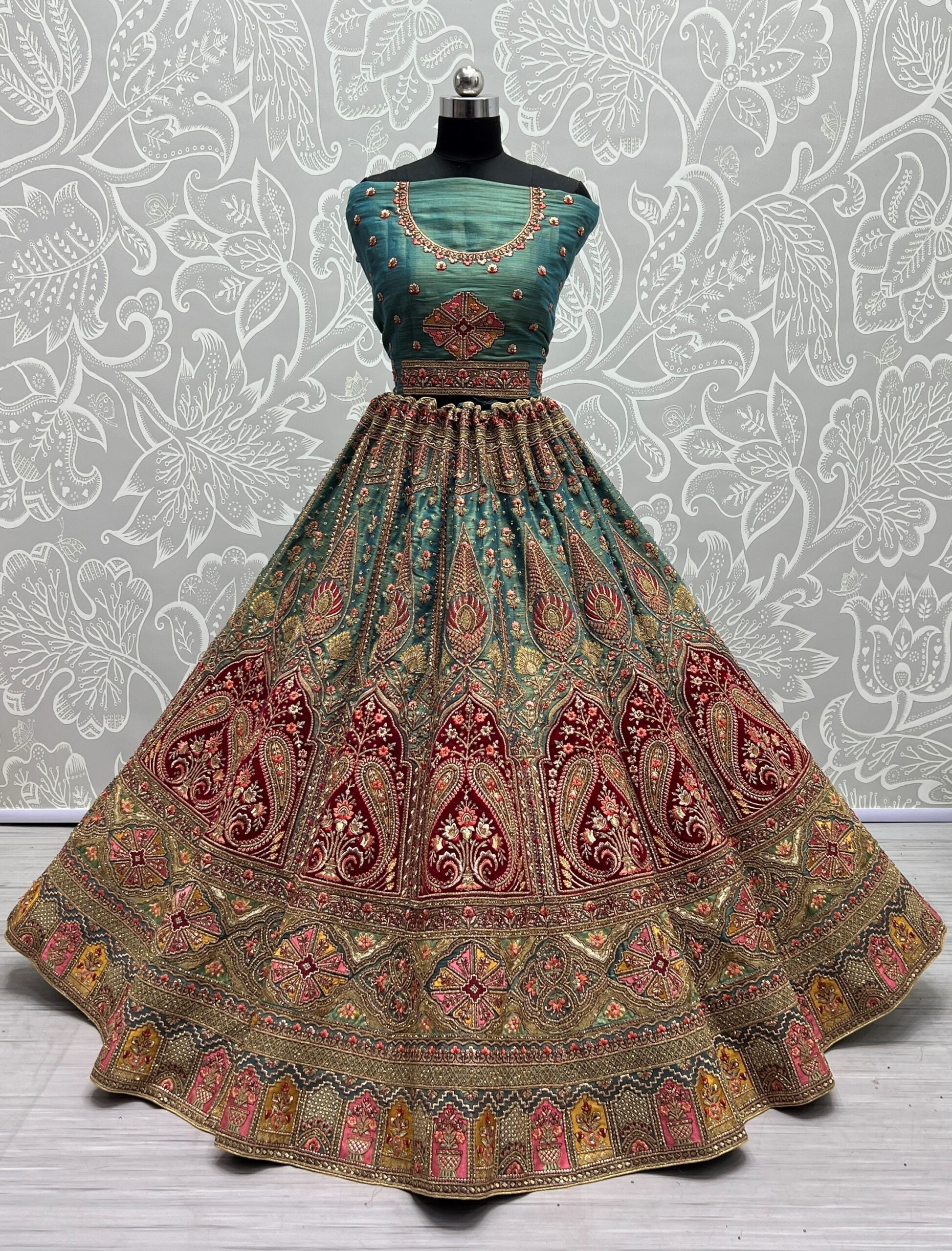 Diamond Dreams Sequence and Dori Embroidery Bridal Lehenga Choli