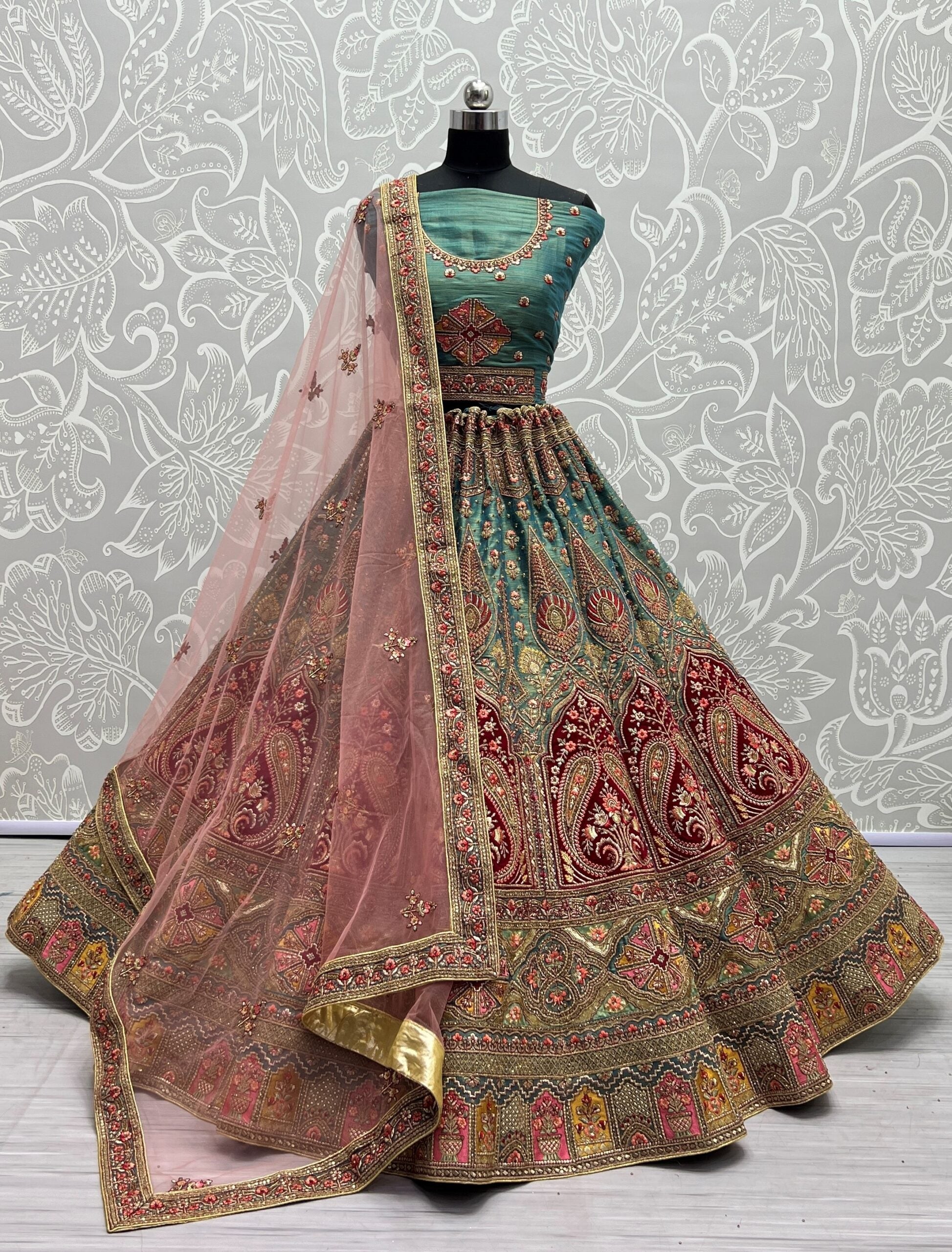 Diamond Dreams Sequence and Dori Embroidery Bridal Lehenga Choli