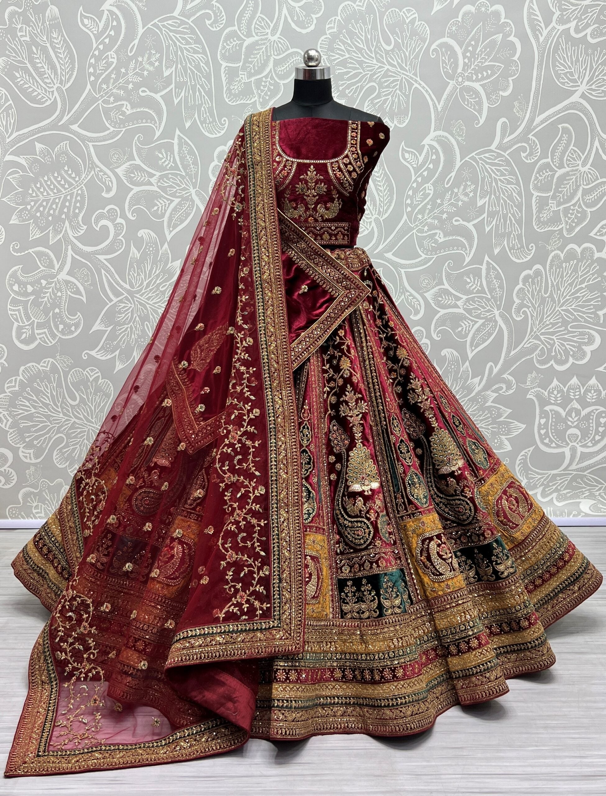 Crimson Romance Red Velvet Dreams lehengha choli