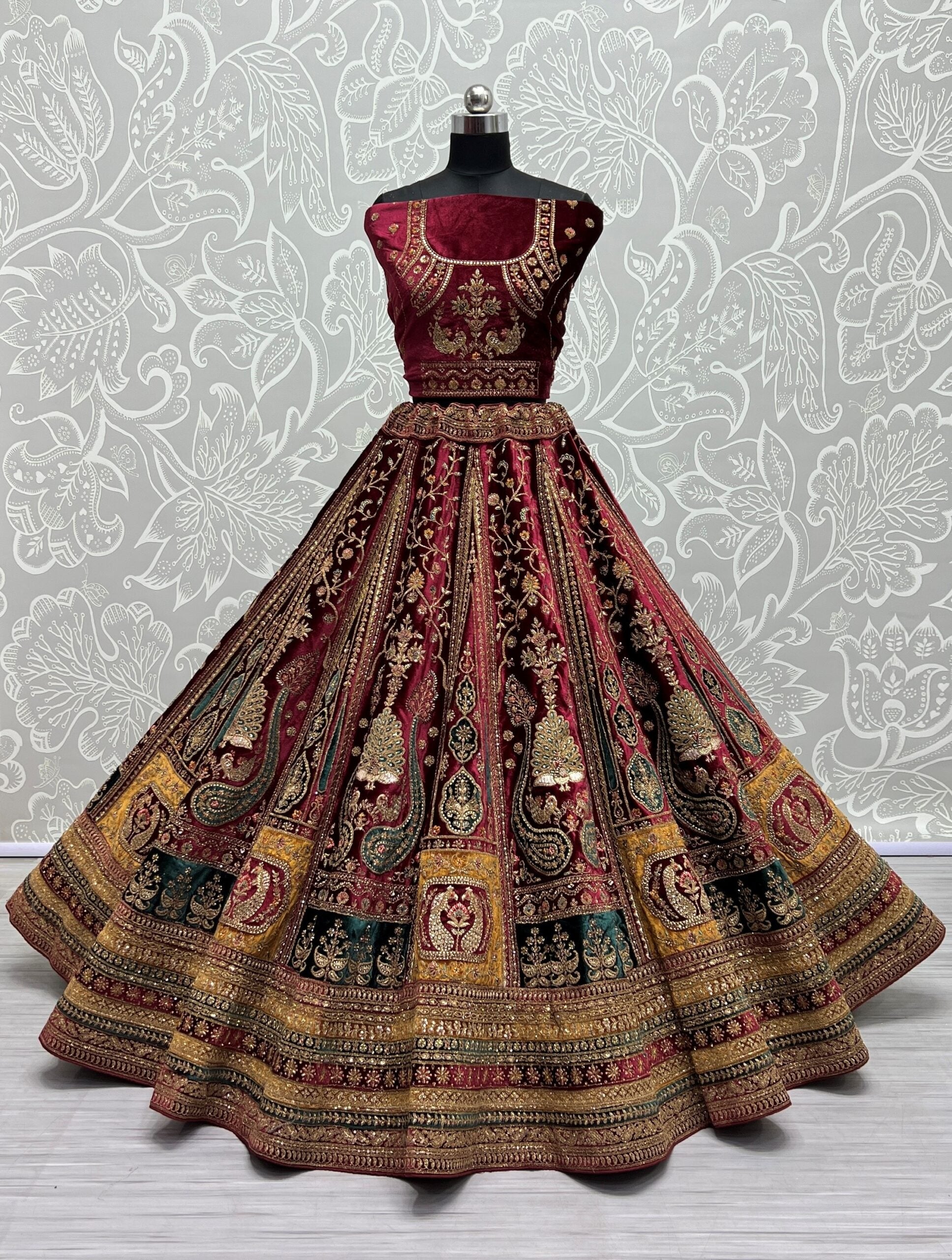 Crimson Romance Red Velvet Dreams lehengha choli