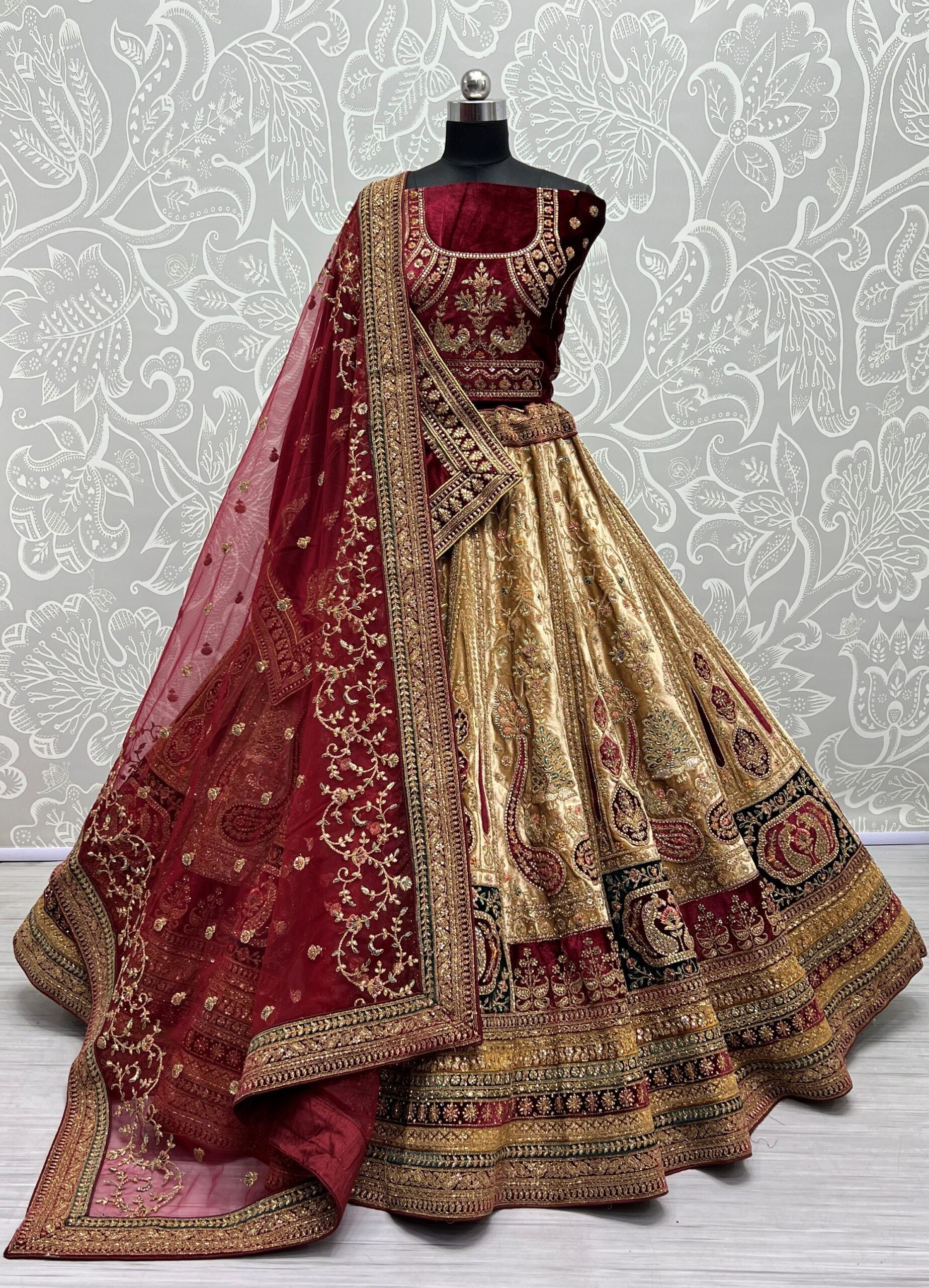 Sparkling Treasures Gold Bridal Lehengha Choli