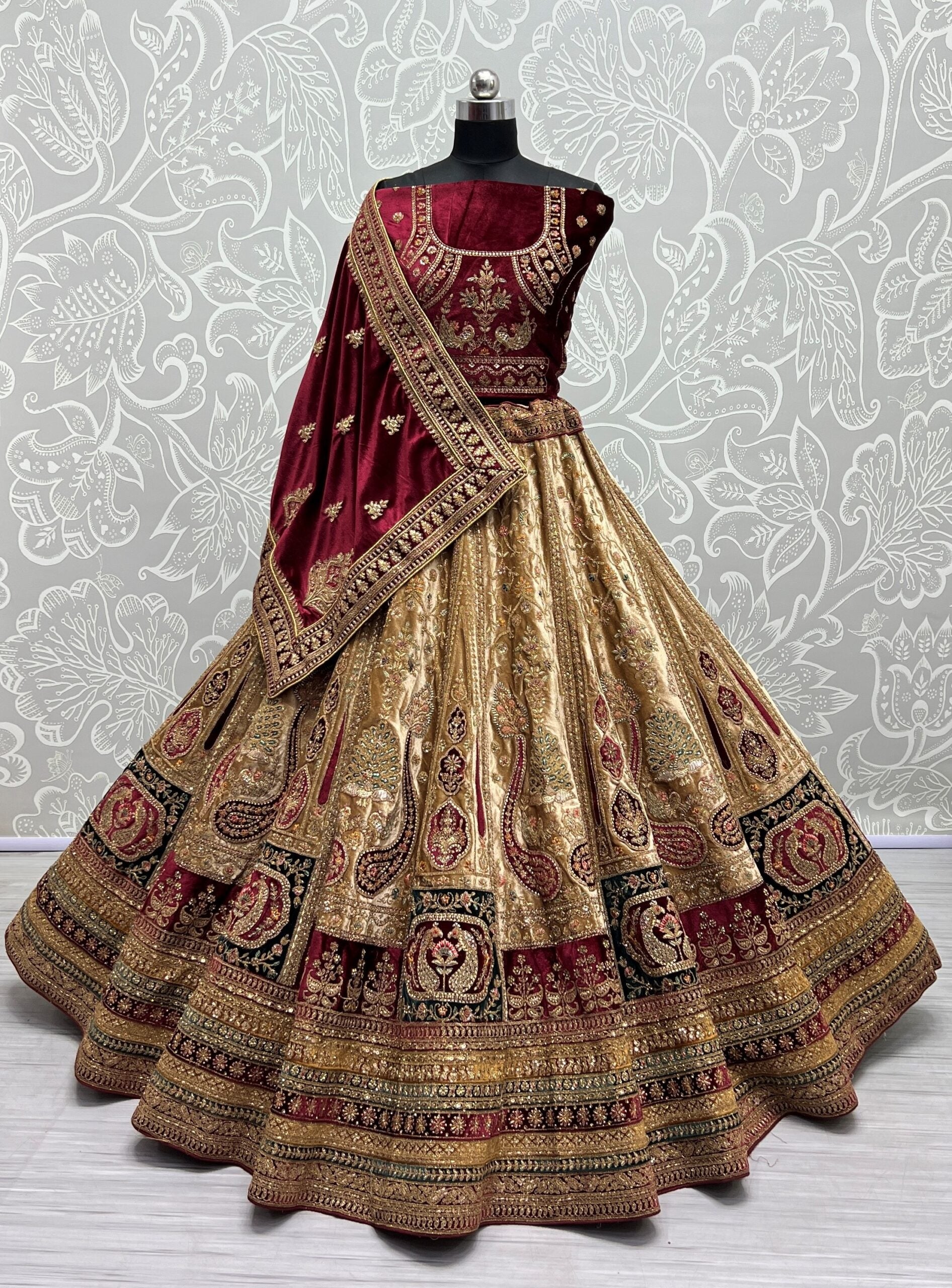 Sparkling Treasures Gold Bridal Lehengha Choli