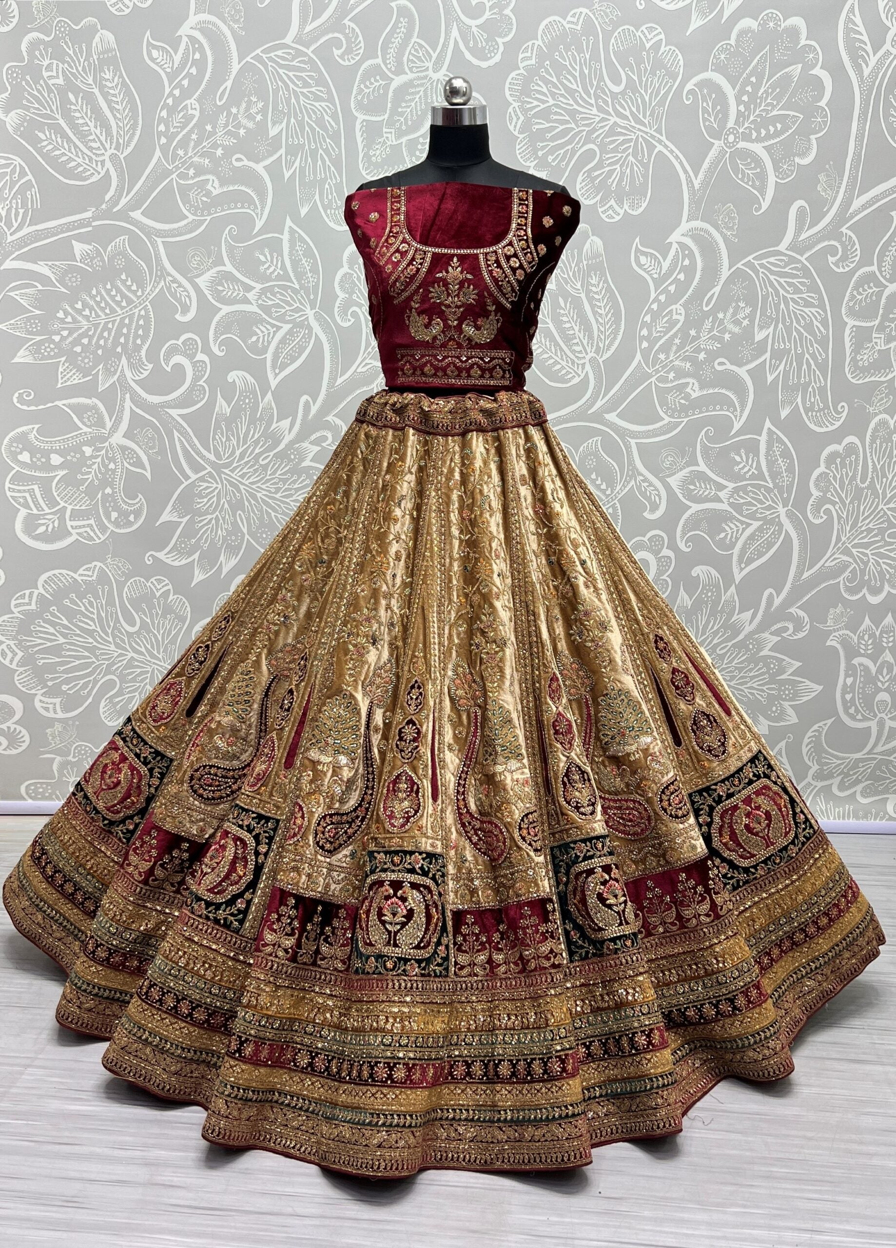 Sparkling Treasures Gold Bridal Lehengha Choli