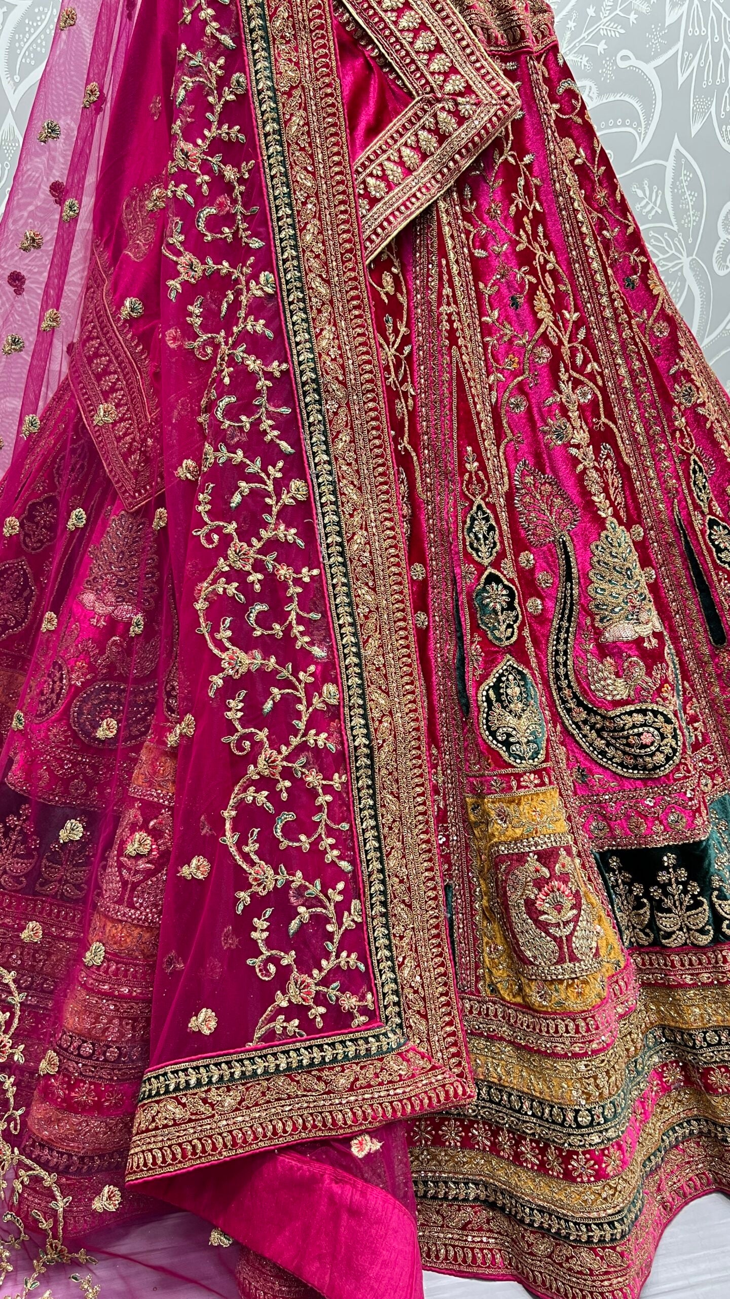 New Rose Petal Charm Dark Pink Bridal Lehengha Choli