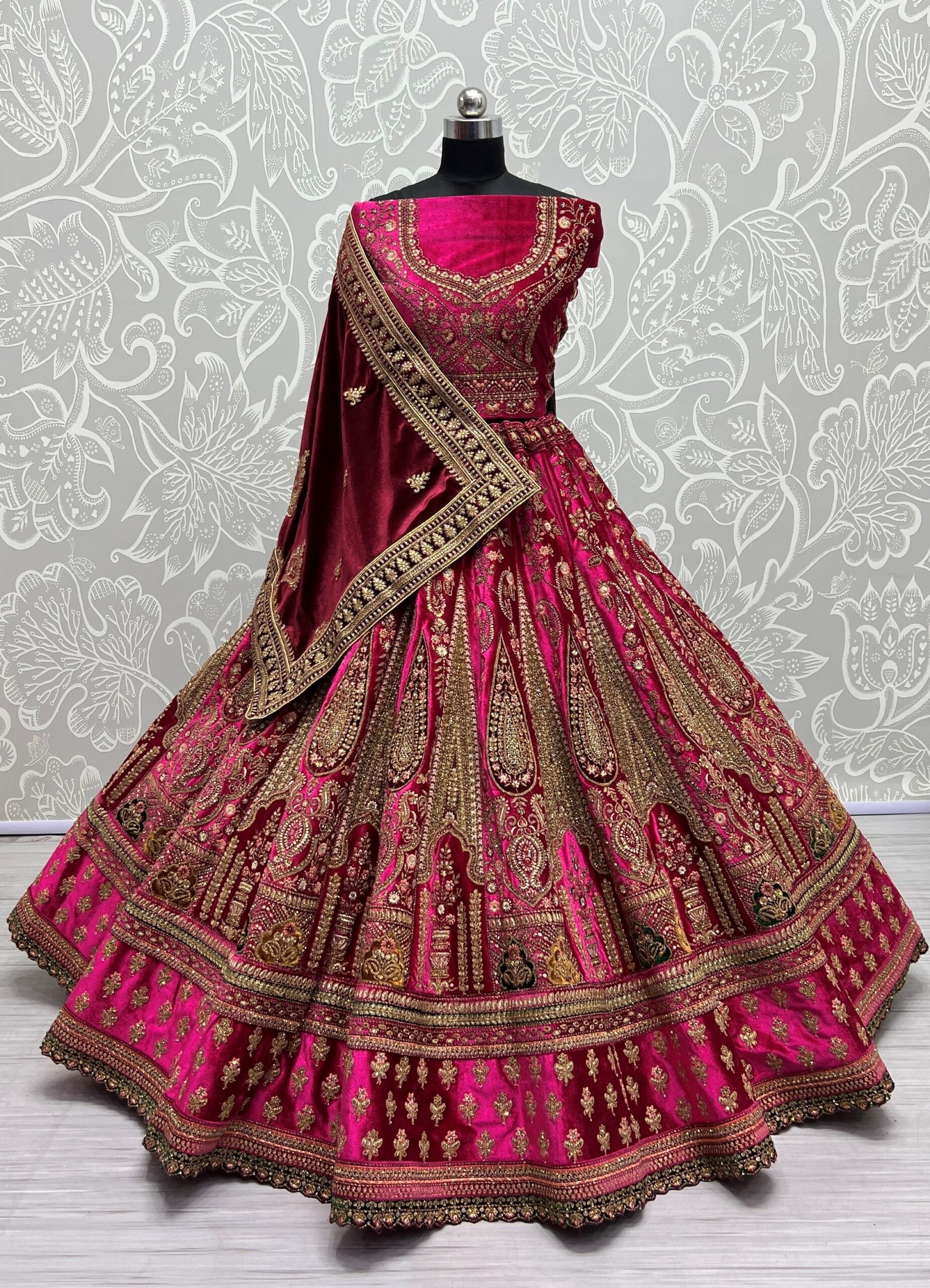 Royal Velvet Splendor Bridal Lehenga Choli