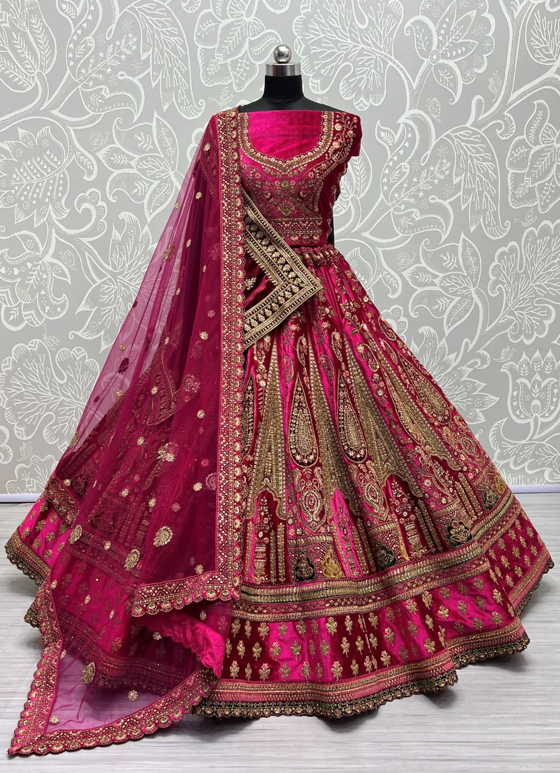 Royal Velvet Splendor Bridal Lehenga Choli