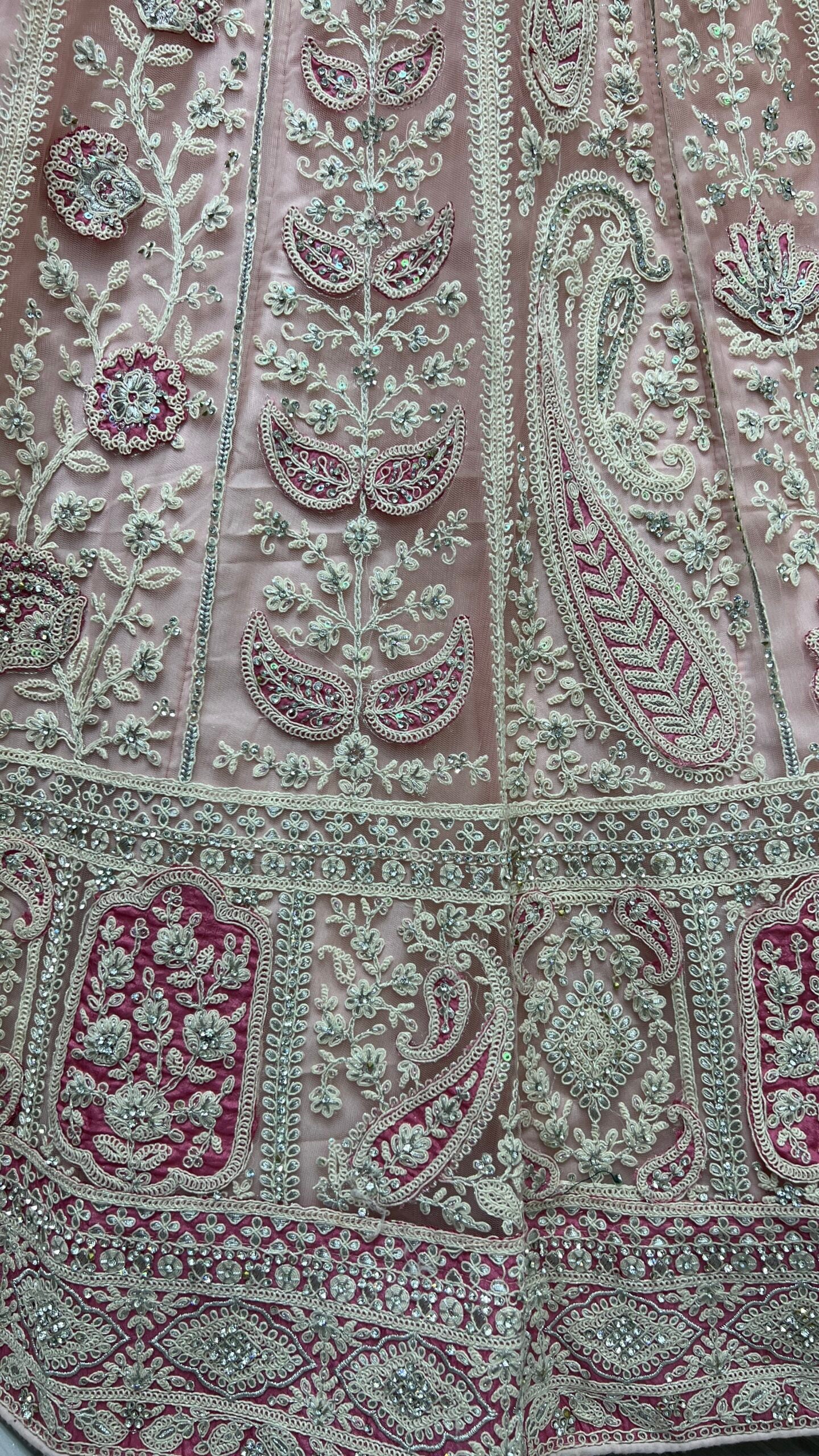 Royal Blush Heritage Net Zircon Diamonds Bridal Lehenga