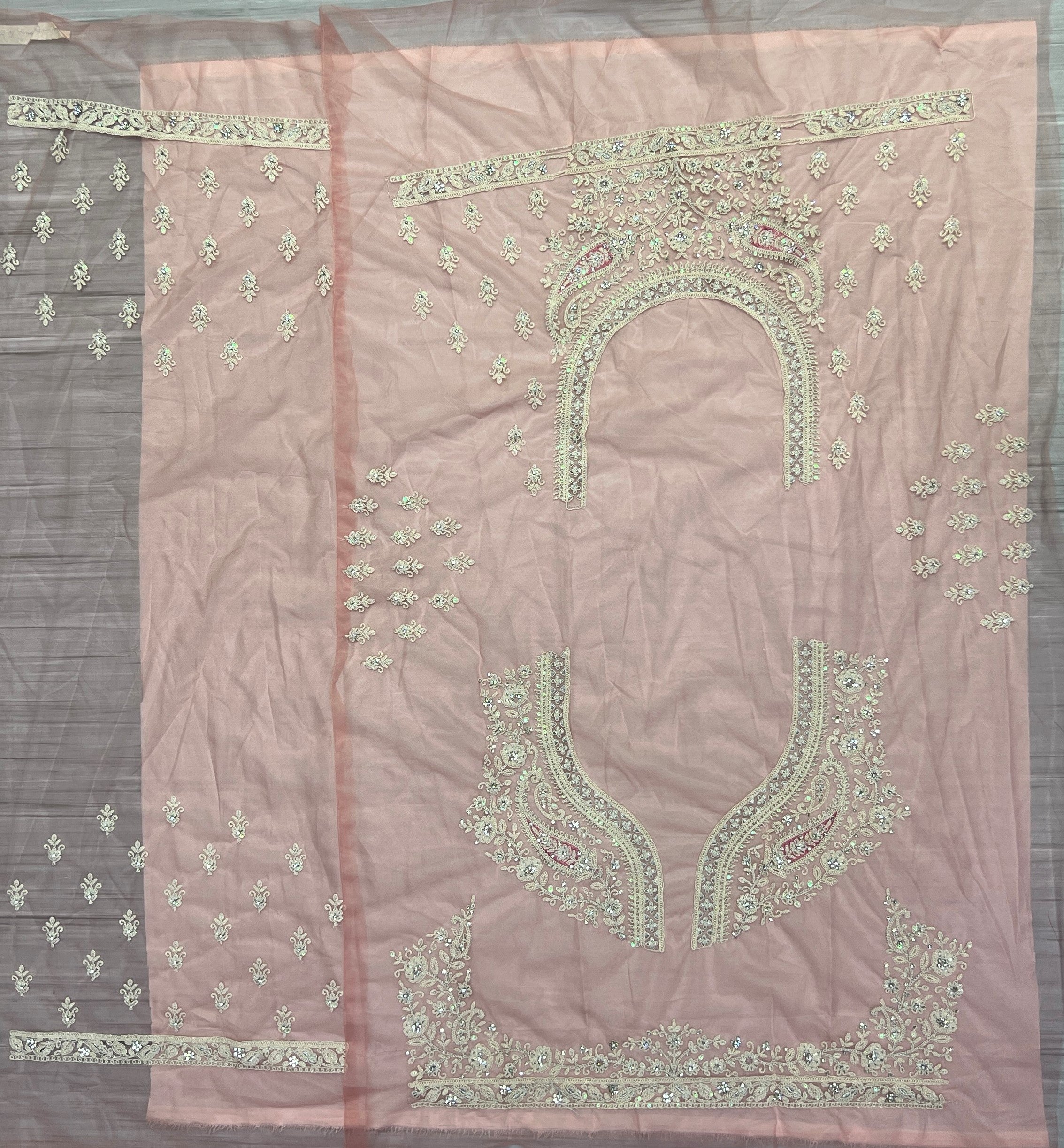 Royal Blush Heritage Net Zircon Diamonds Bridal Lehenga