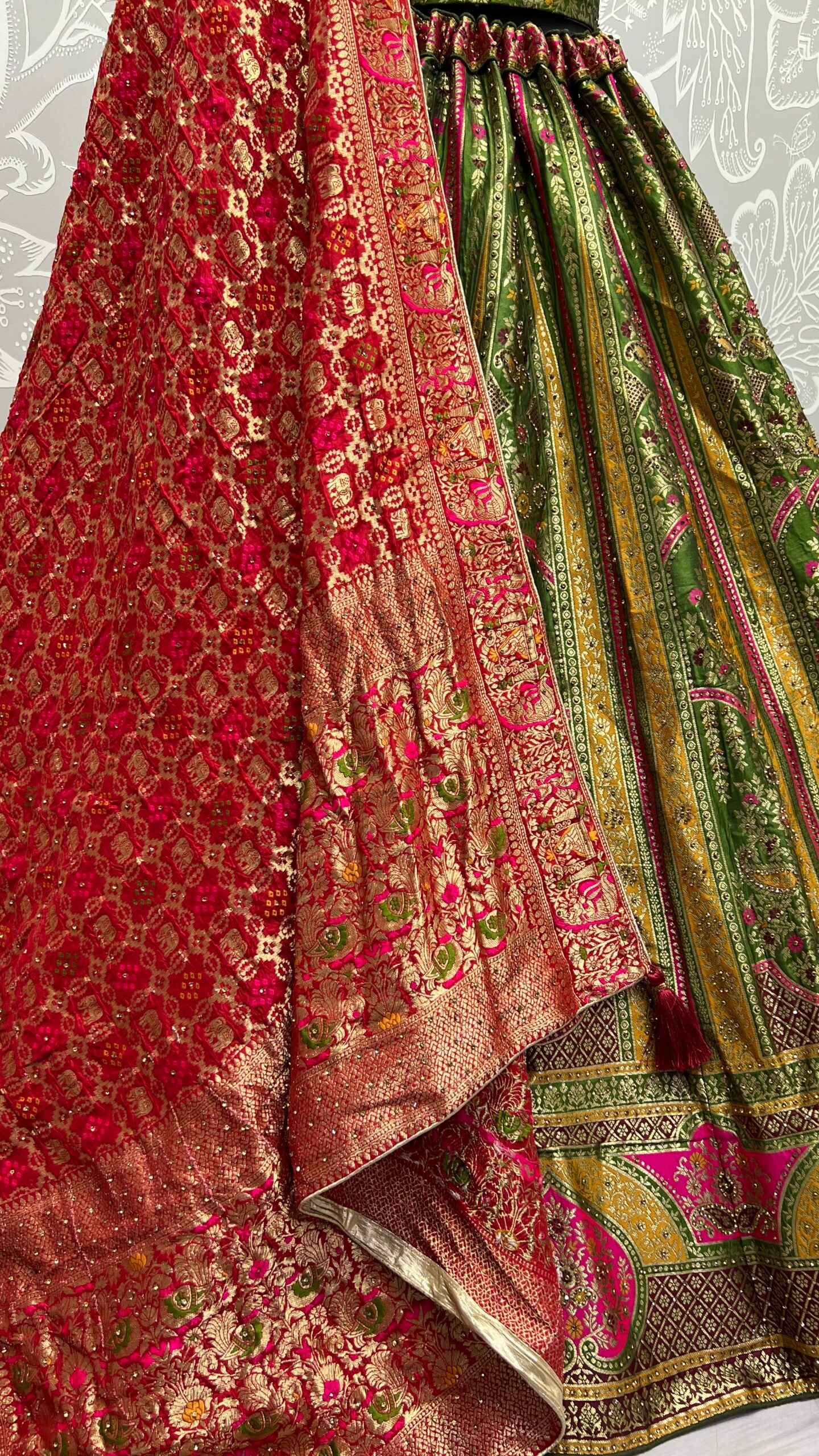 New Green Banarasi Silk Bridal Lehengha Choli