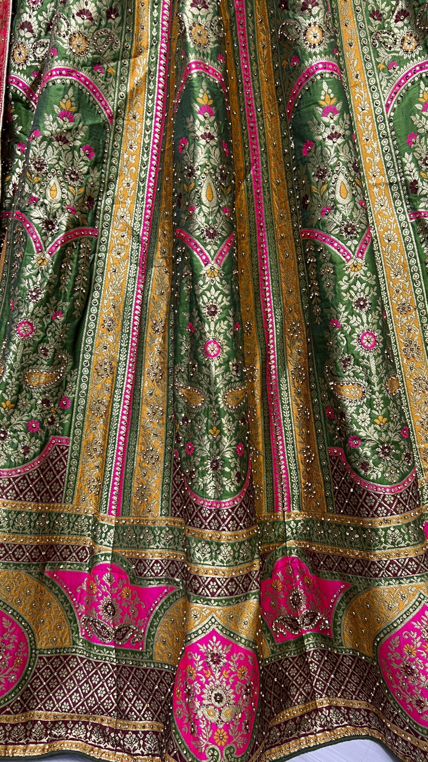 New Green Banarasi Silk Bridal Lehengha Choli