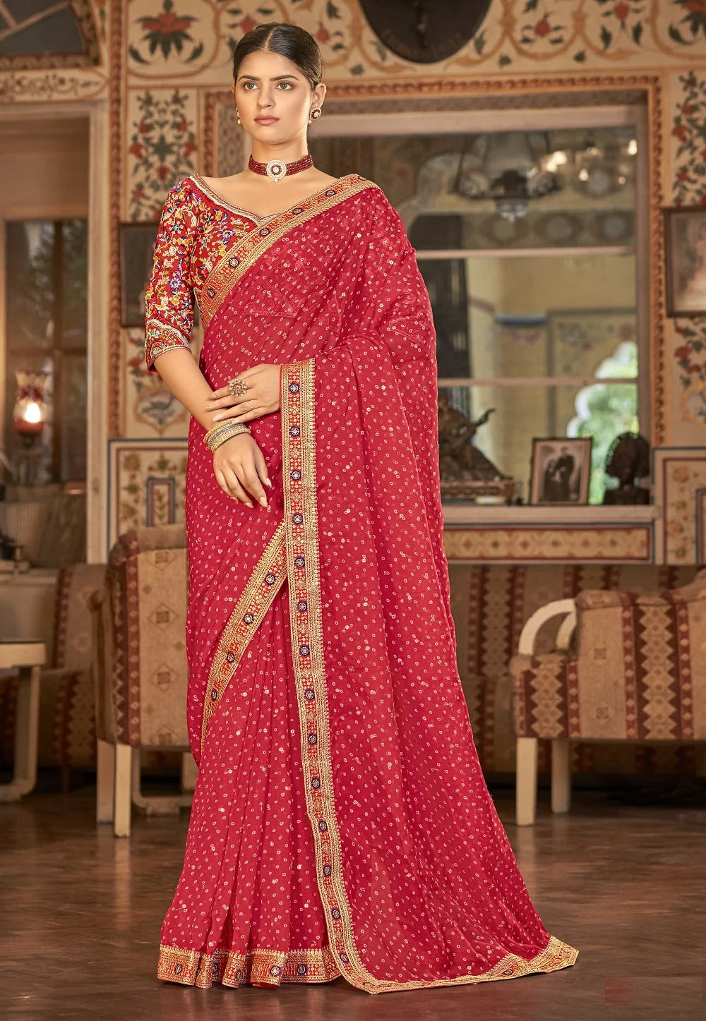 Resplendent Sequin Splendor Zari Reflection Saree