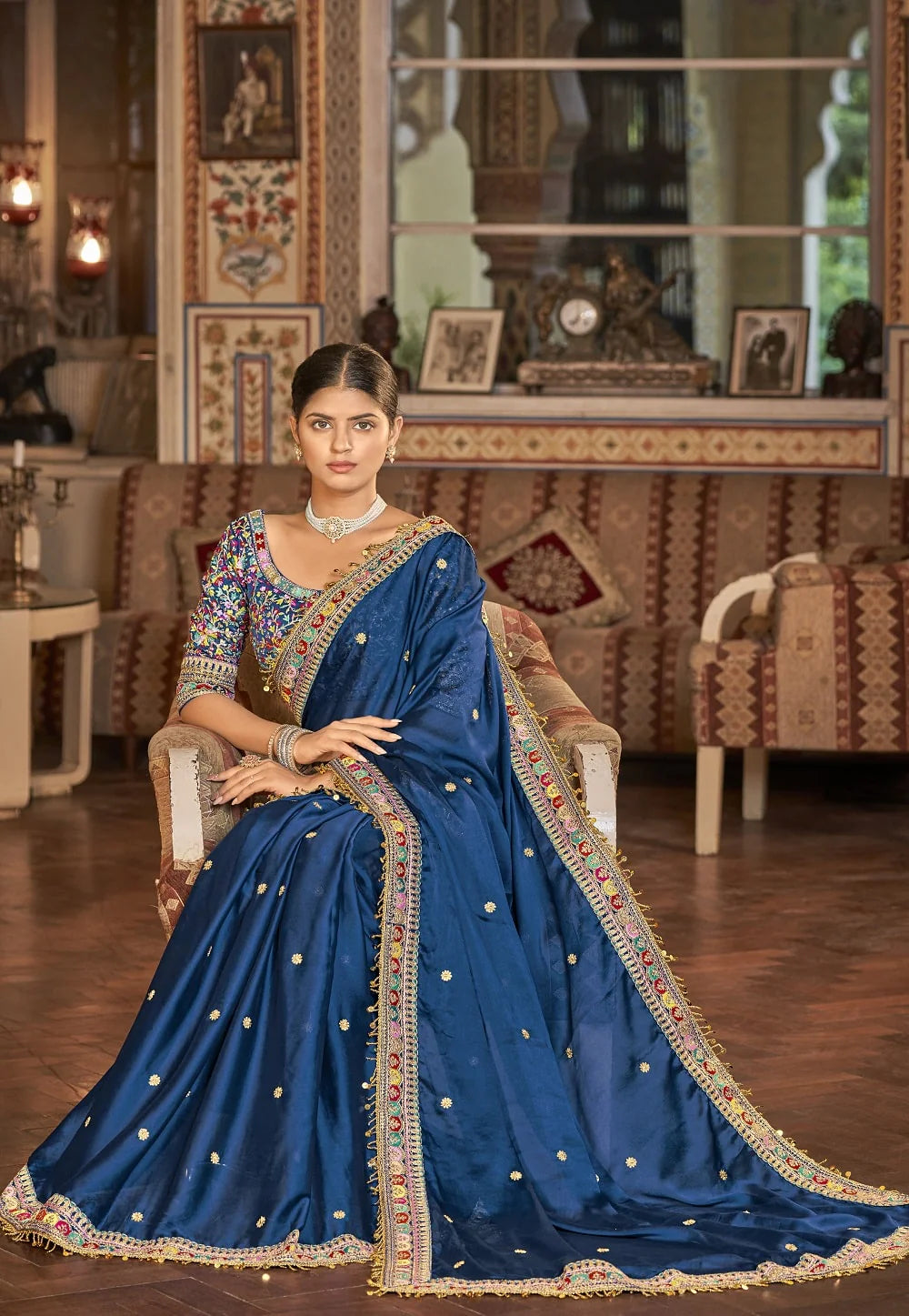 Navy Enchantment Sequin Dream Saree