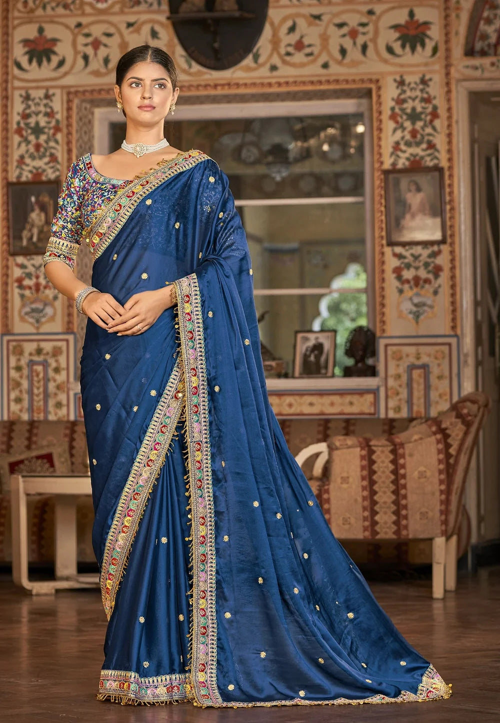 Navy Enchantment Sequin Dream Saree