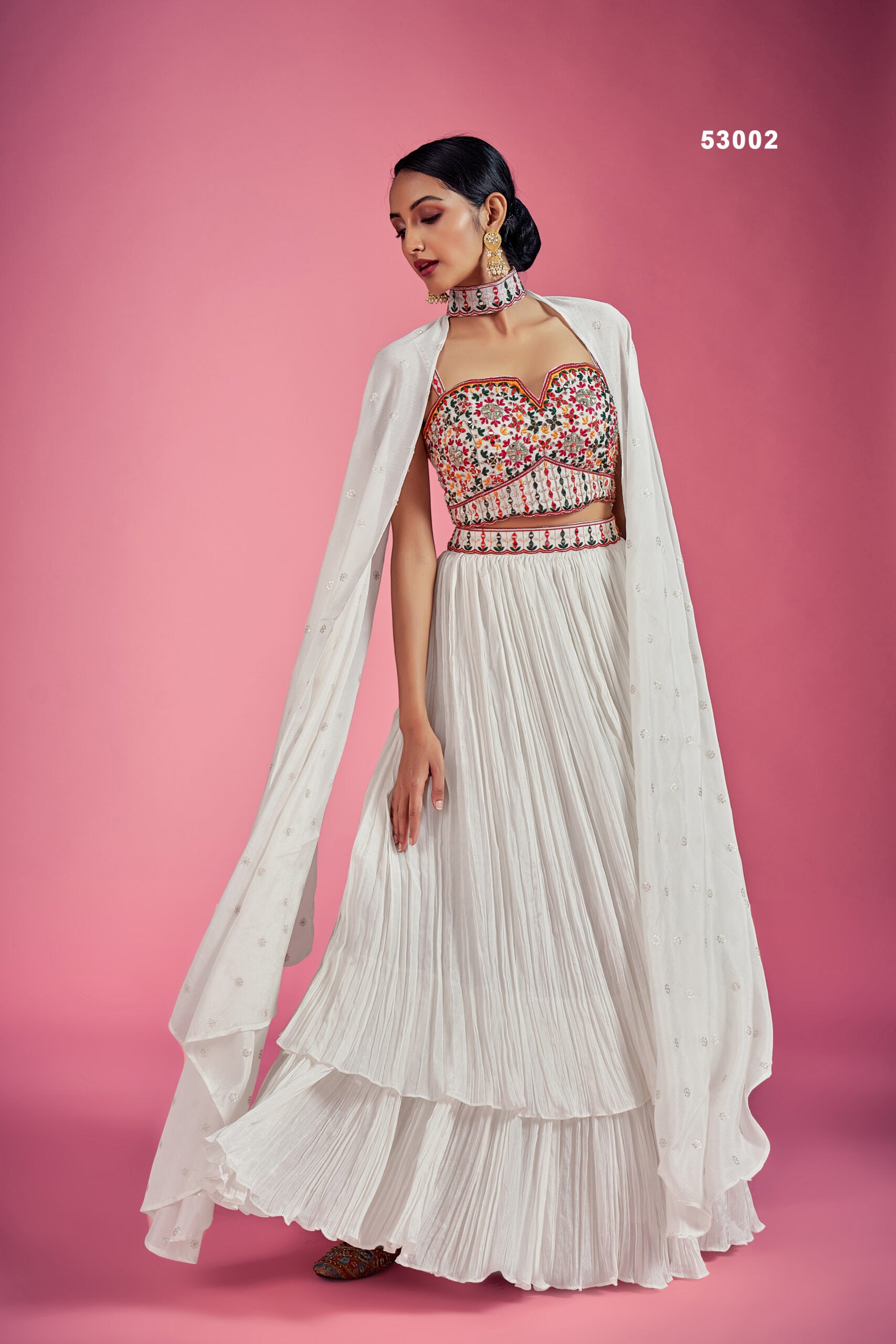 Zardosi Dream White Miror Lehengha  Choli